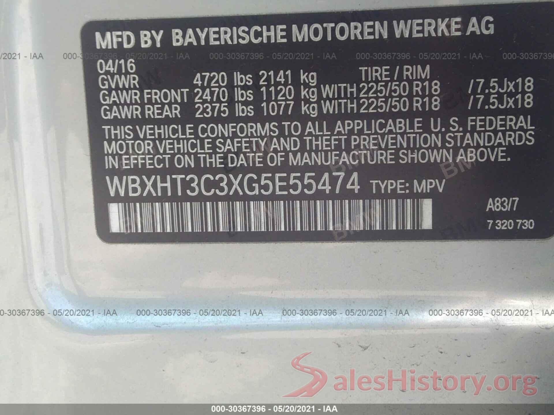 WBXHT3C3XG5E55474 2016 BMW X1