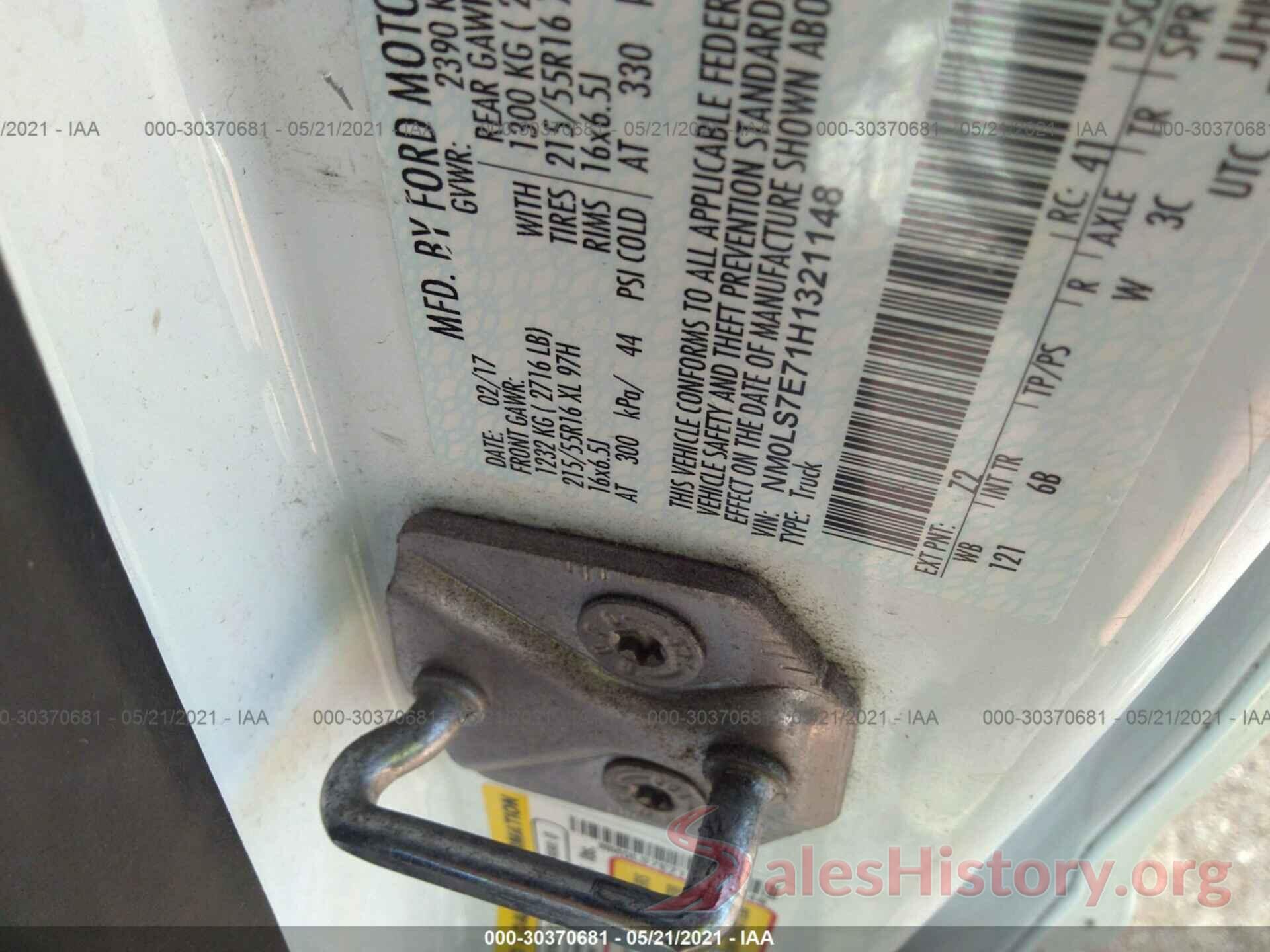 NM0LS7E71H1321148 2017 FORD TRANSIT CONNECT VAN