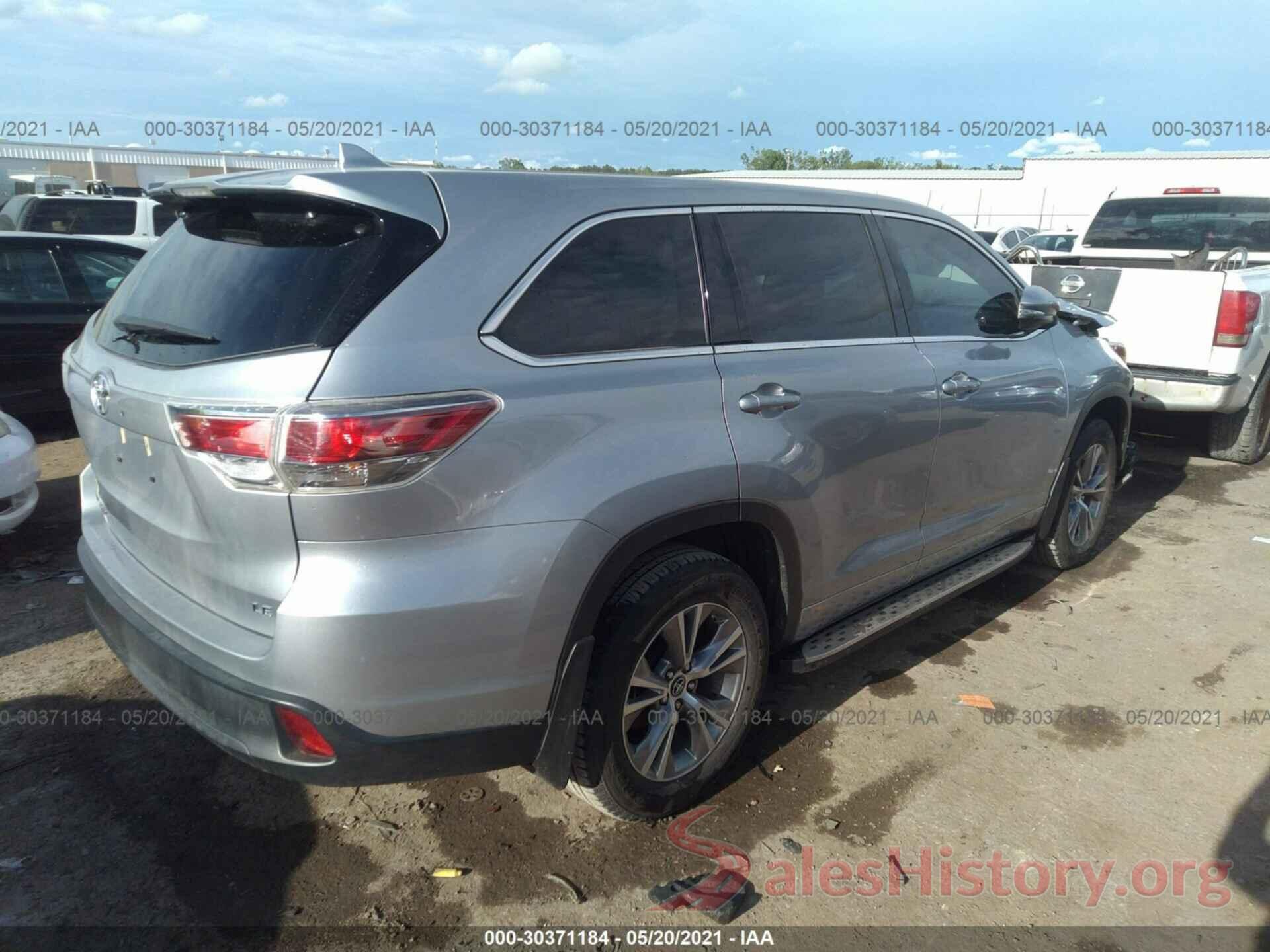 5TDZKRFH6GS147689 2016 TOYOTA HIGHLANDER