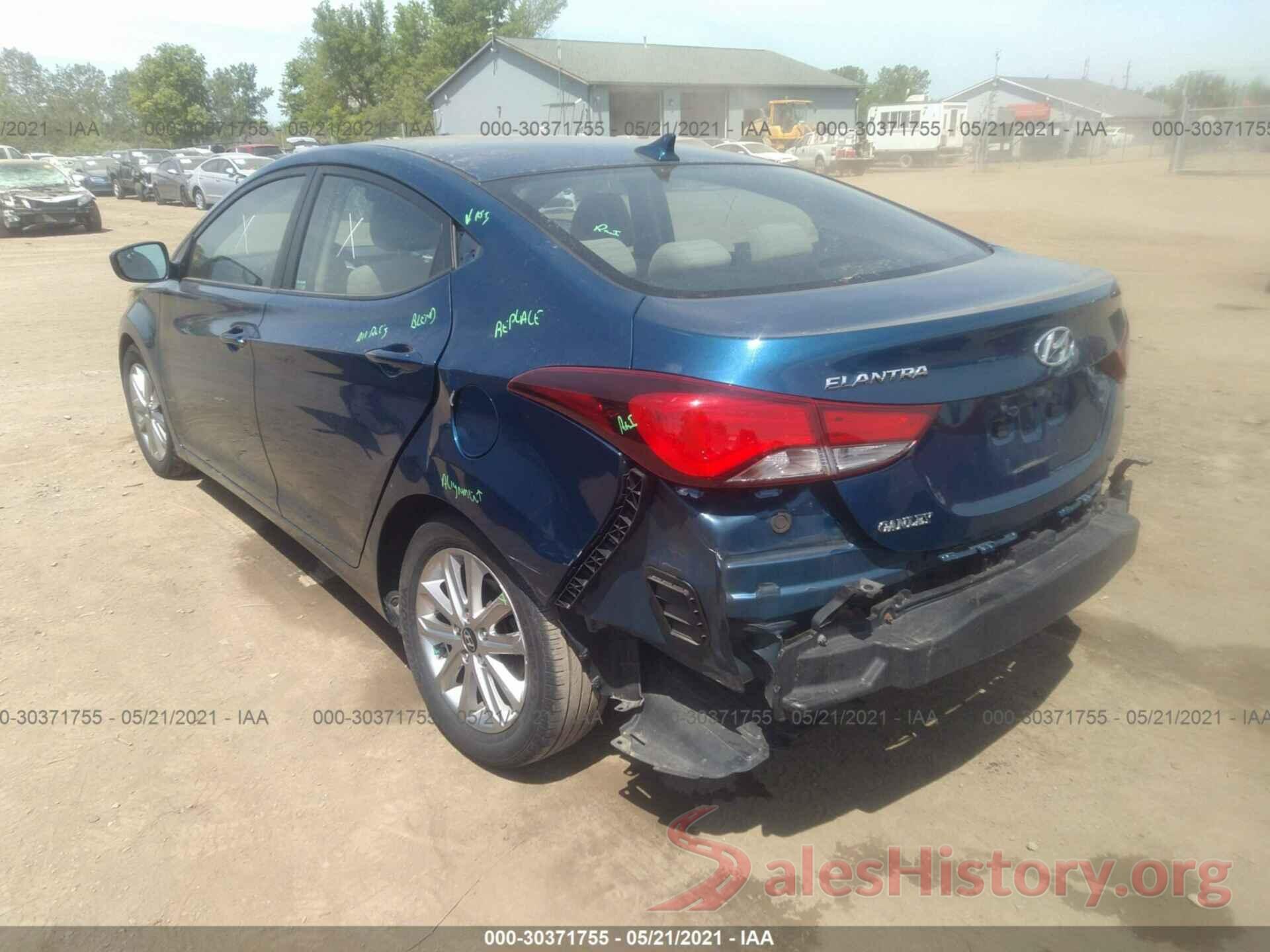 KMHDH4AE9GU502435 2016 HYUNDAI ELANTRA