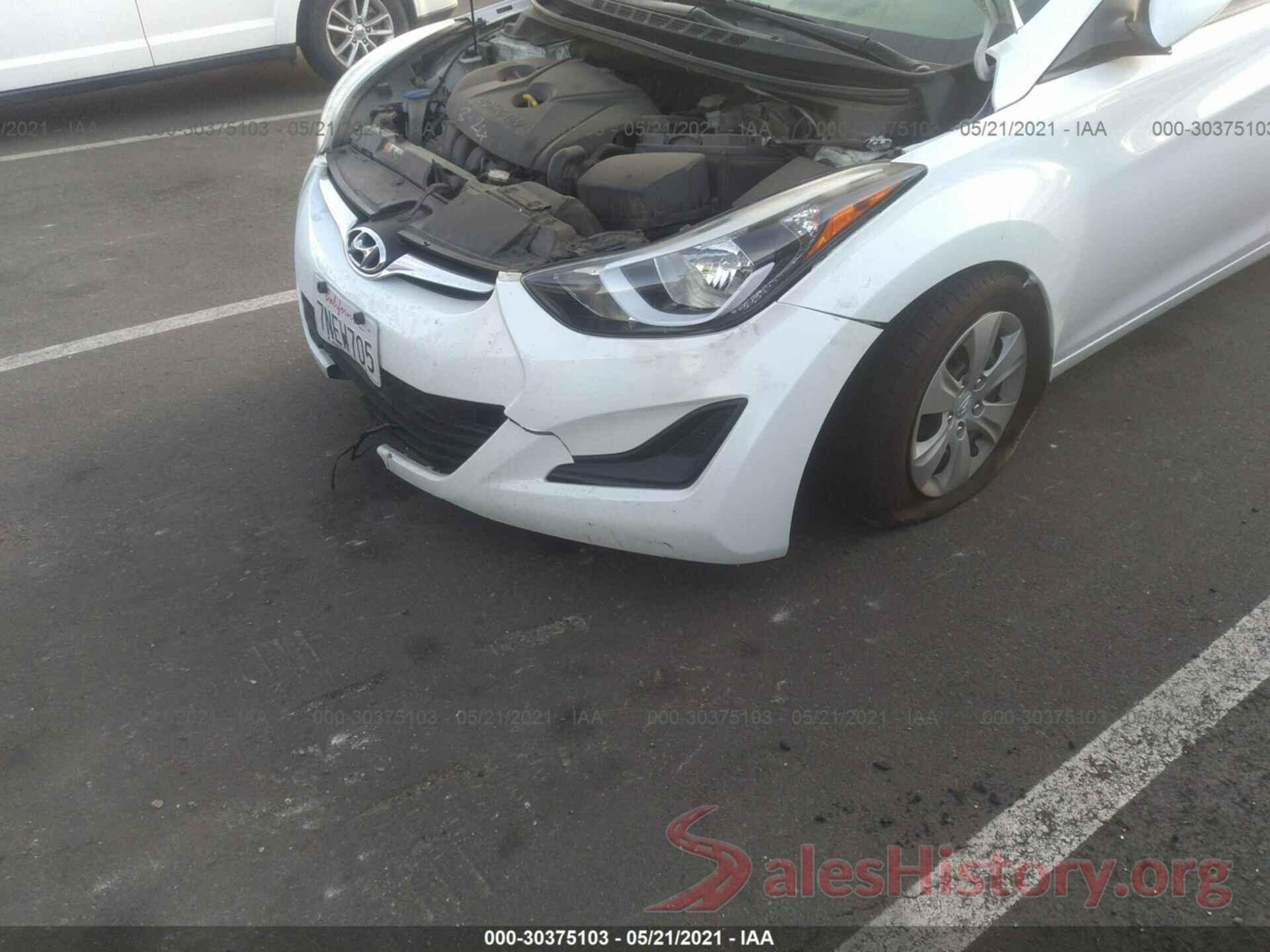 5NPDH4AE3GH687130 2016 HYUNDAI ELANTRA