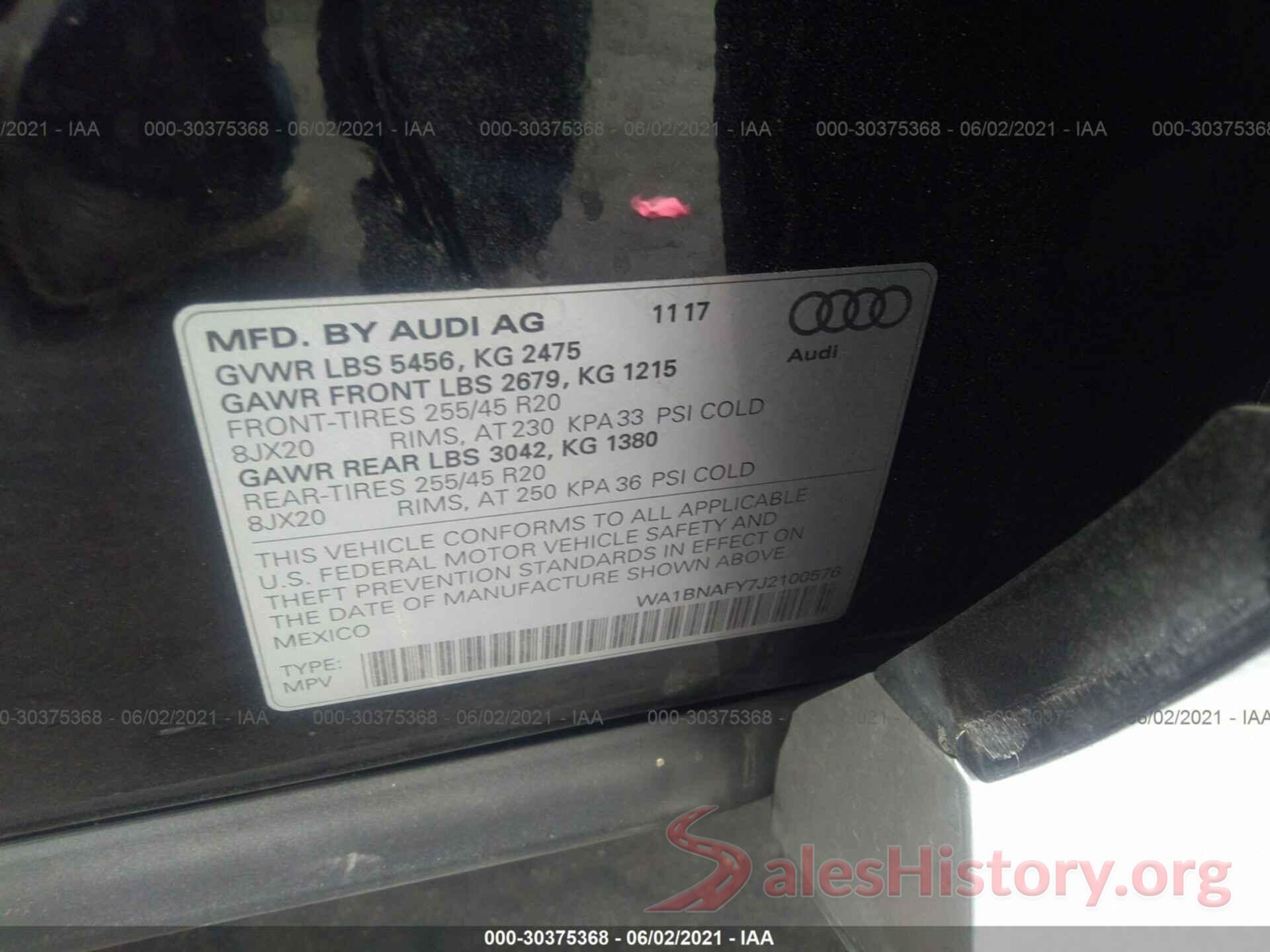 WA1BNAFY7J2100576 2018 AUDI Q5