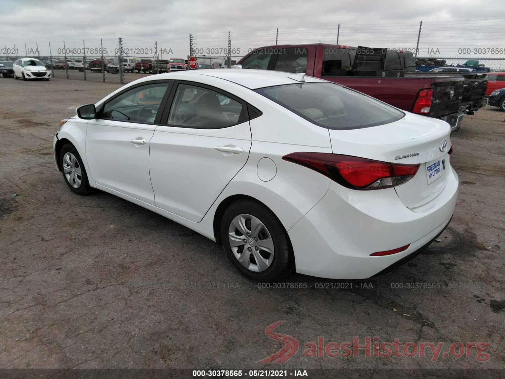 5NPDH4AE8GH690900 2016 HYUNDAI ELANTRA