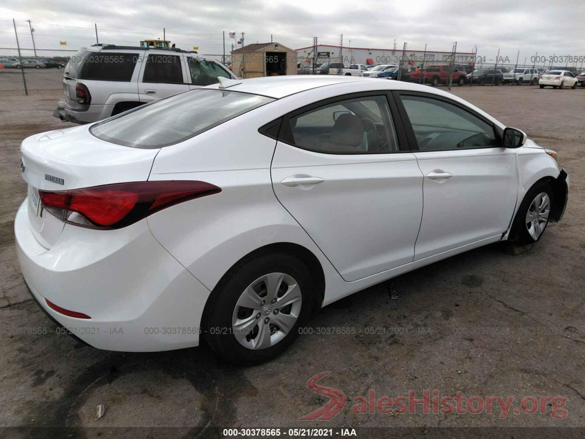 5NPDH4AE8GH690900 2016 HYUNDAI ELANTRA