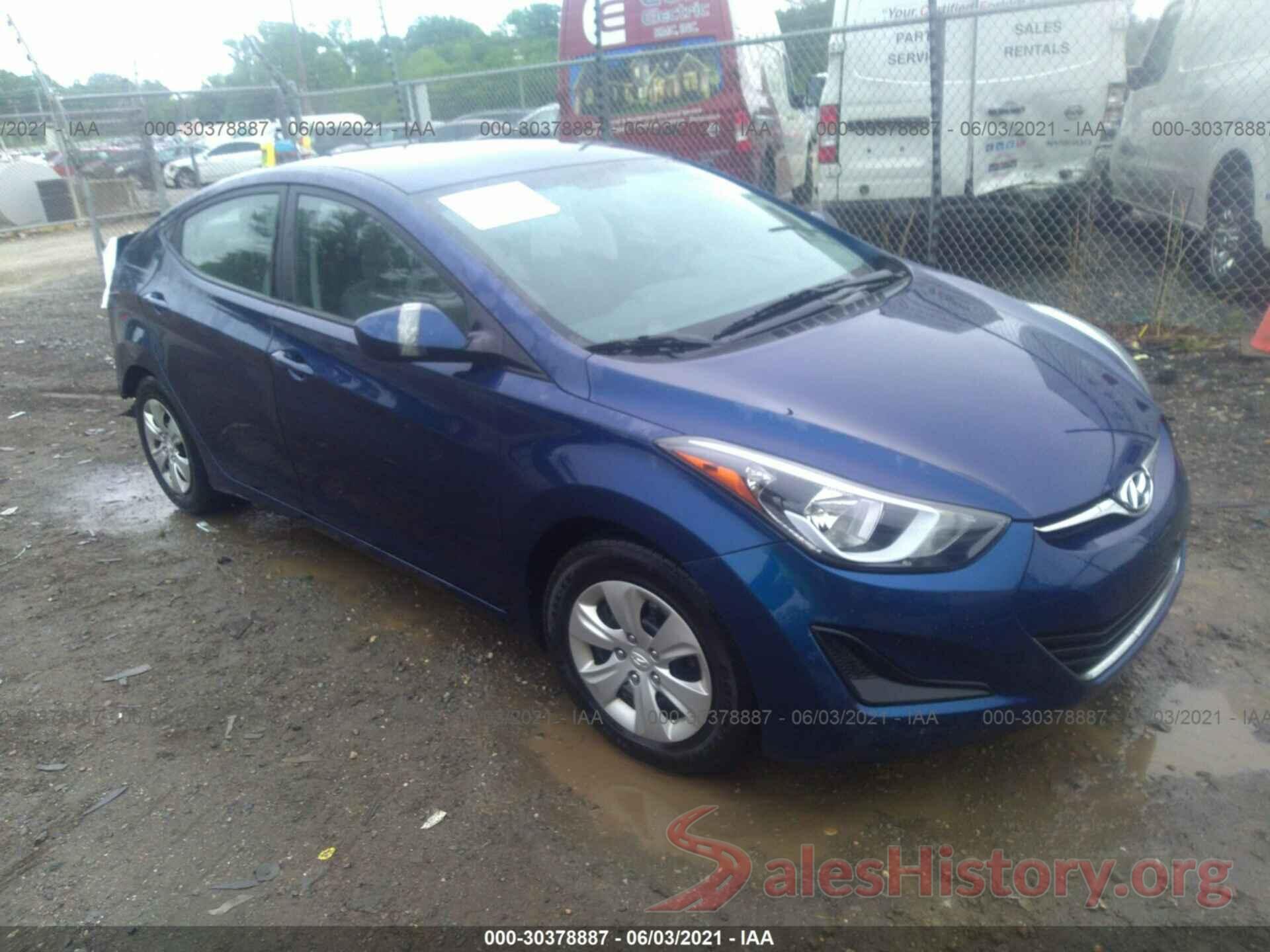 5NPDH4AE4GH683474 2016 HYUNDAI ELANTRA