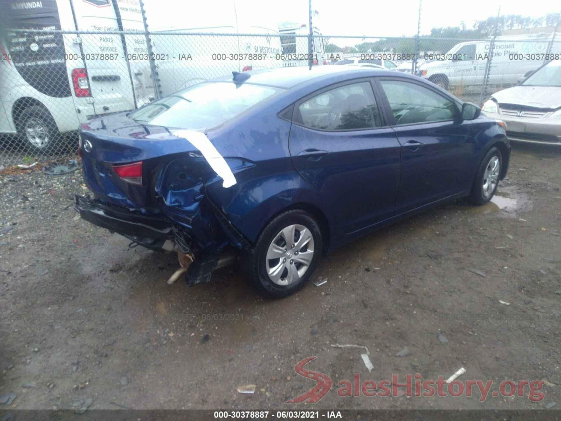 5NPDH4AE4GH683474 2016 HYUNDAI ELANTRA