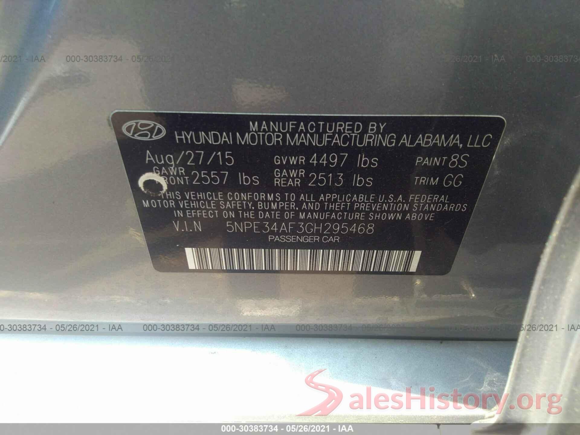 5NPE34AF3GH295468 2016 HYUNDAI SONATA