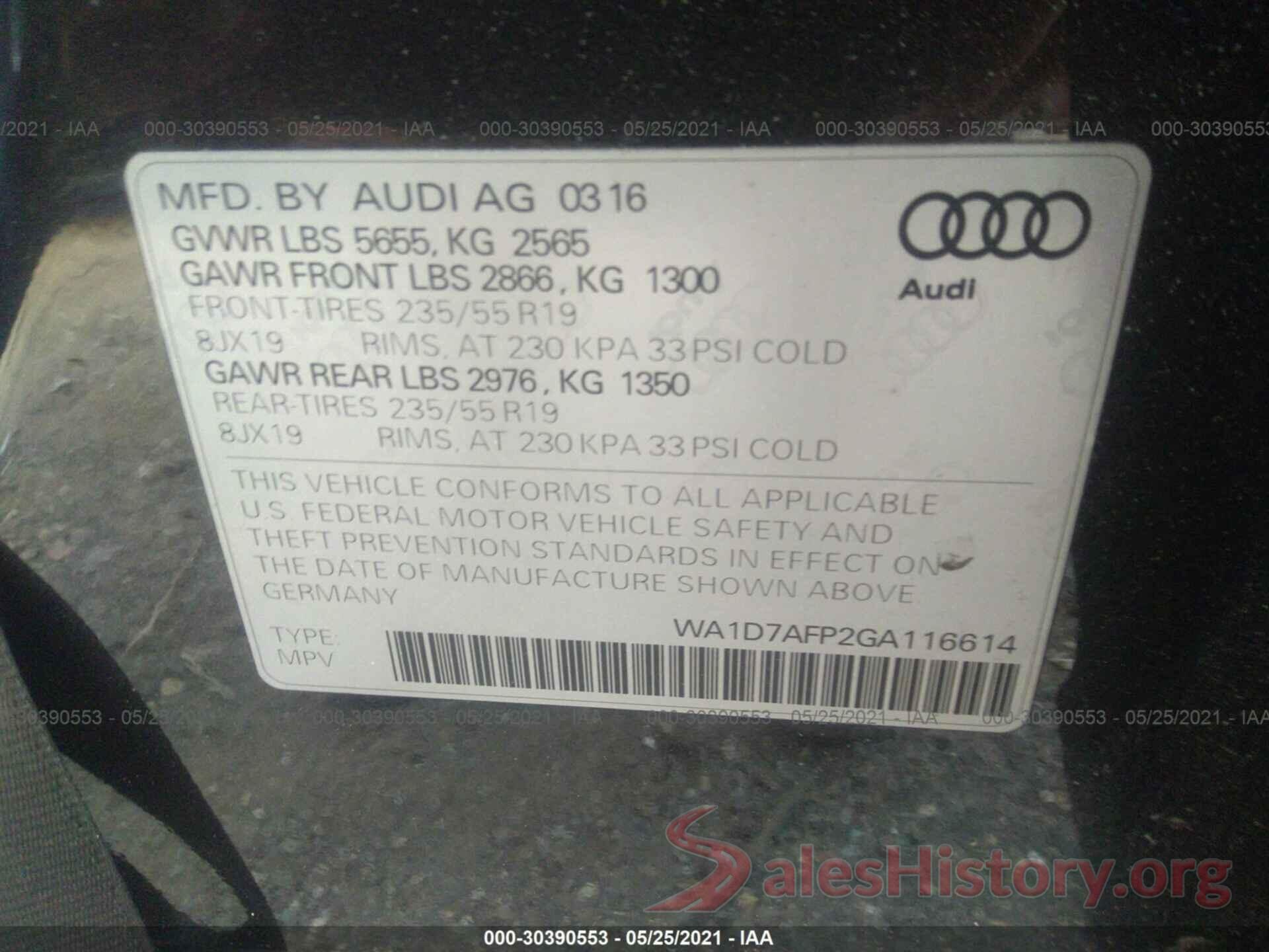 WA1D7AFP2GA116614 2016 AUDI Q5