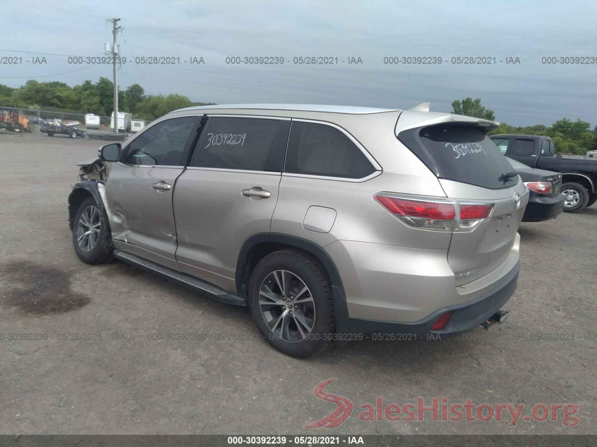 5TDJKRFH6GS295547 2016 TOYOTA HIGHLANDER