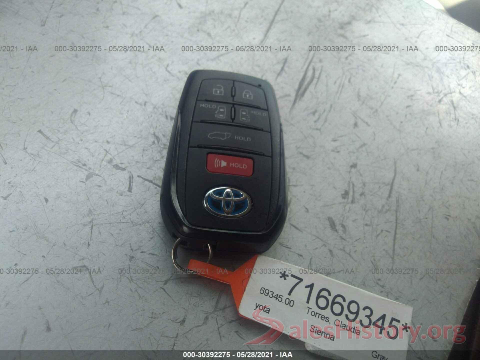 5TDJRKEC6MS018644 2021 TOYOTA SIENNA