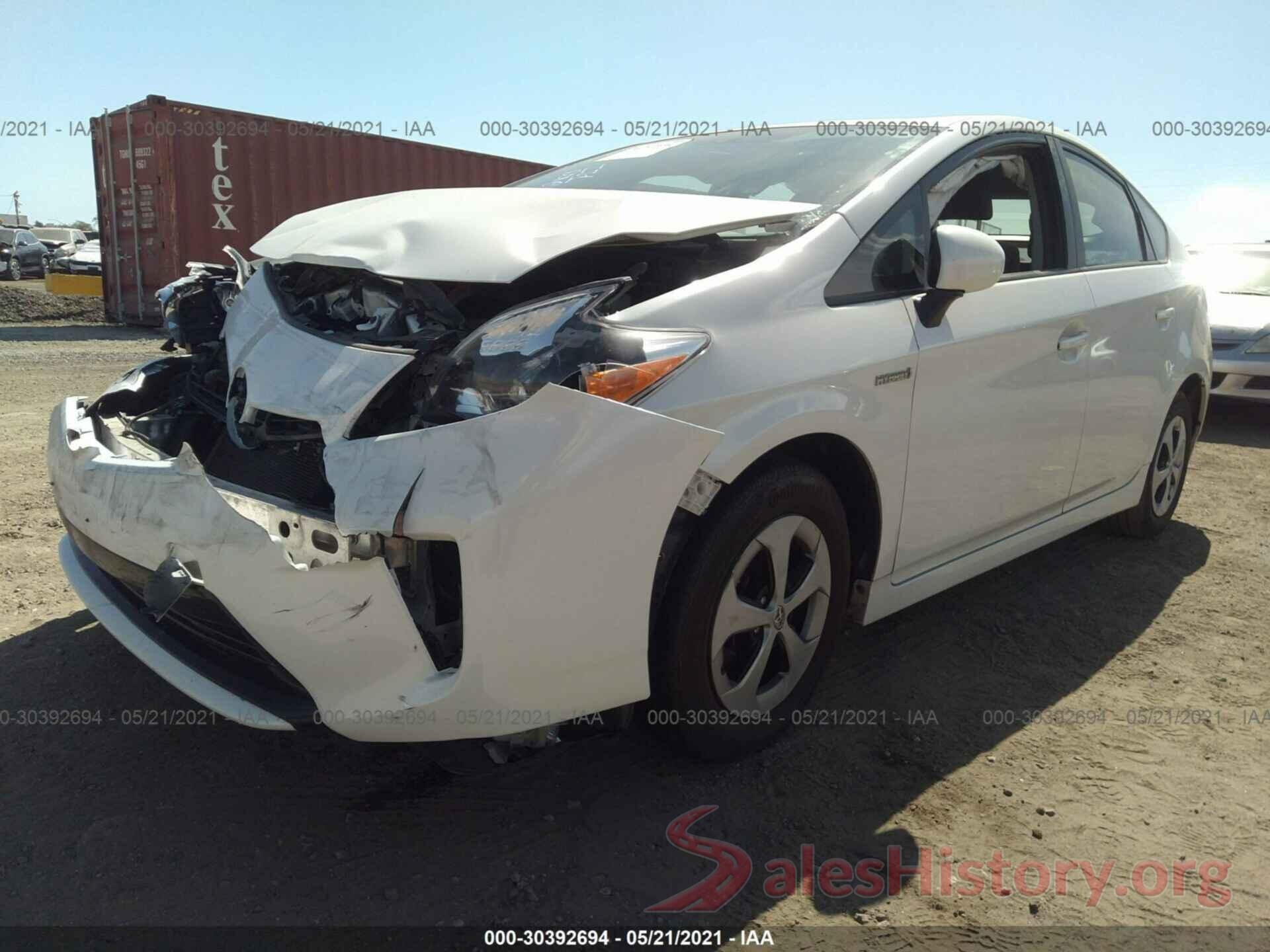 JTDKN3DU0F0478405 2015 TOYOTA PRIUS