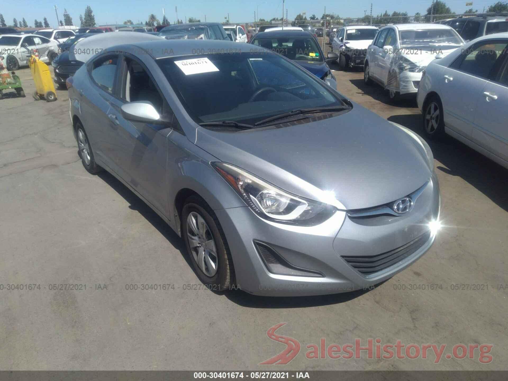 5NPDH4AE4GH762367 2016 HYUNDAI ELANTRA