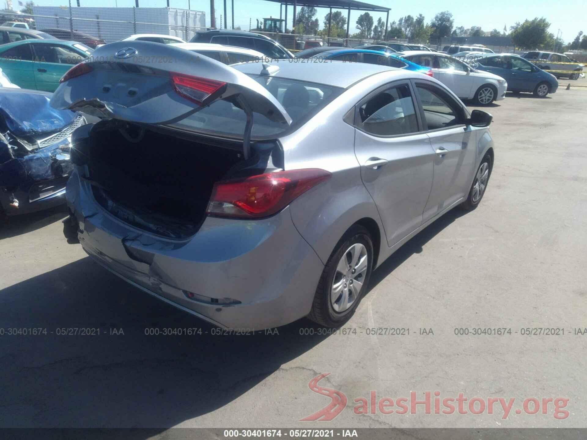 5NPDH4AE4GH762367 2016 HYUNDAI ELANTRA