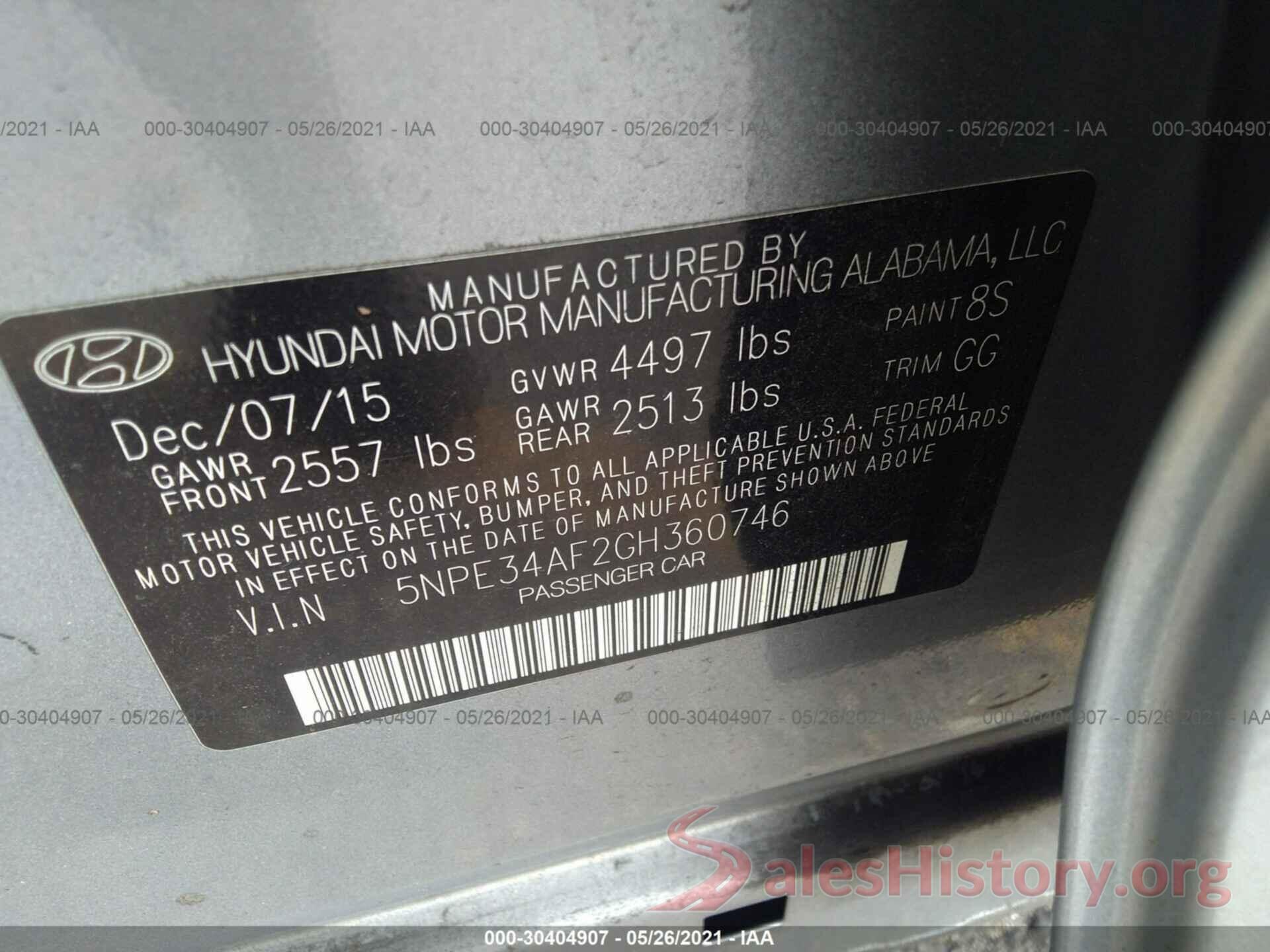 5NPE34AF2GH360746 2016 HYUNDAI SONATA