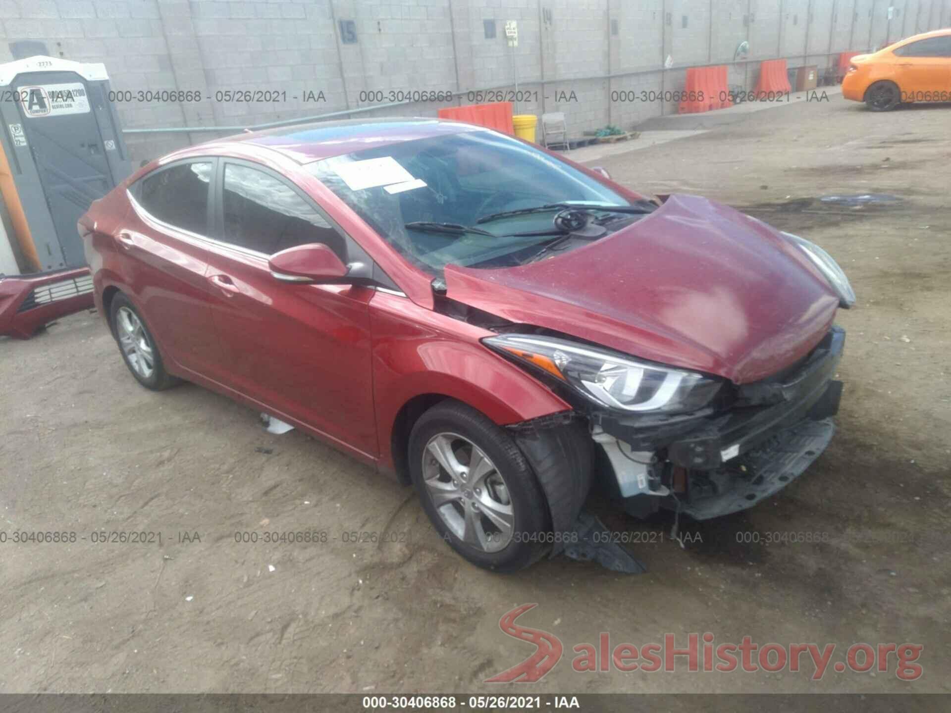 5NPDH4AE4GH763986 2016 HYUNDAI ELANTRA