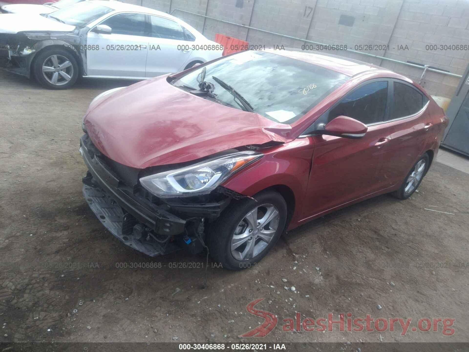 5NPDH4AE4GH763986 2016 HYUNDAI ELANTRA