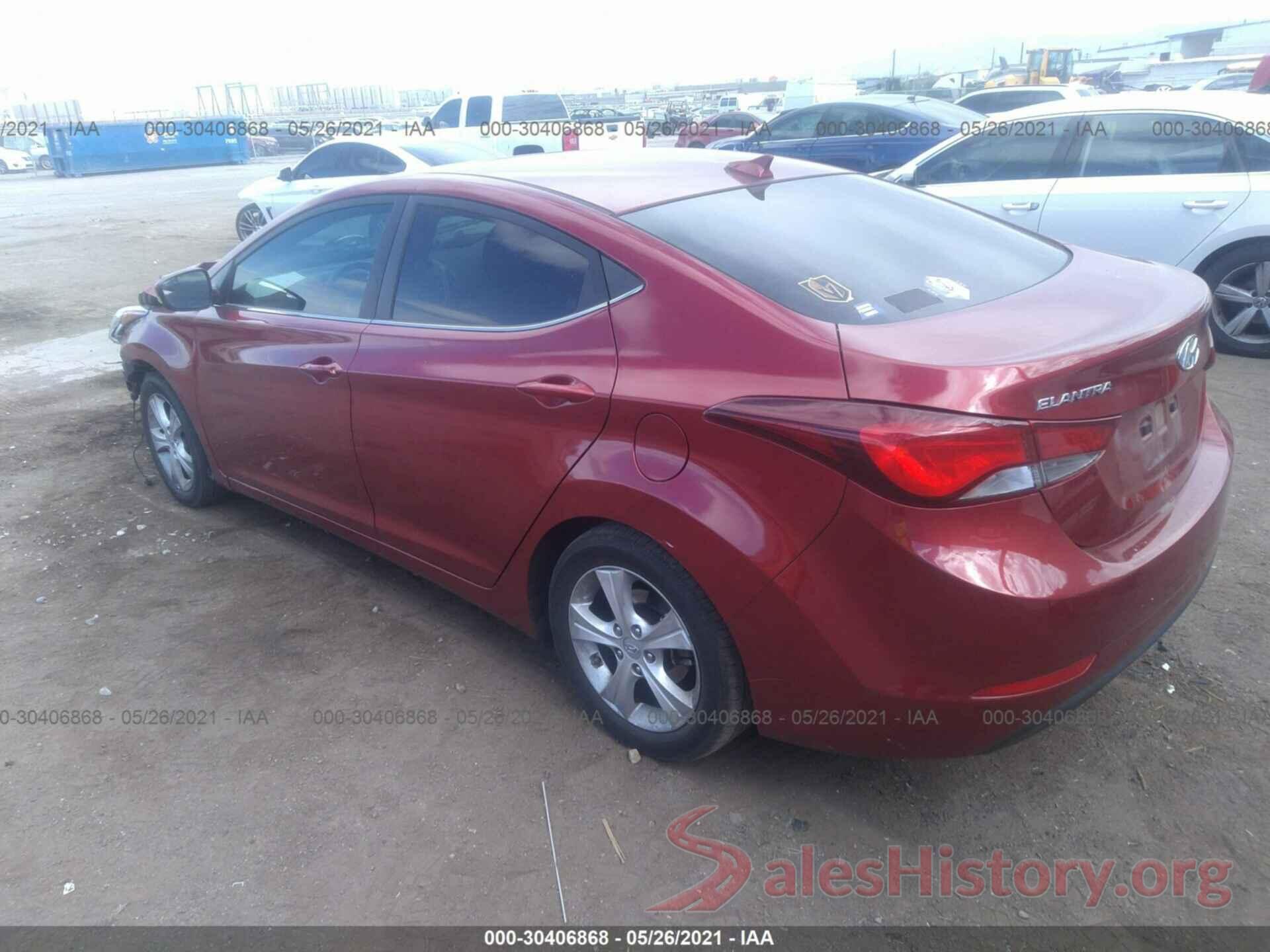 5NPDH4AE4GH763986 2016 HYUNDAI ELANTRA