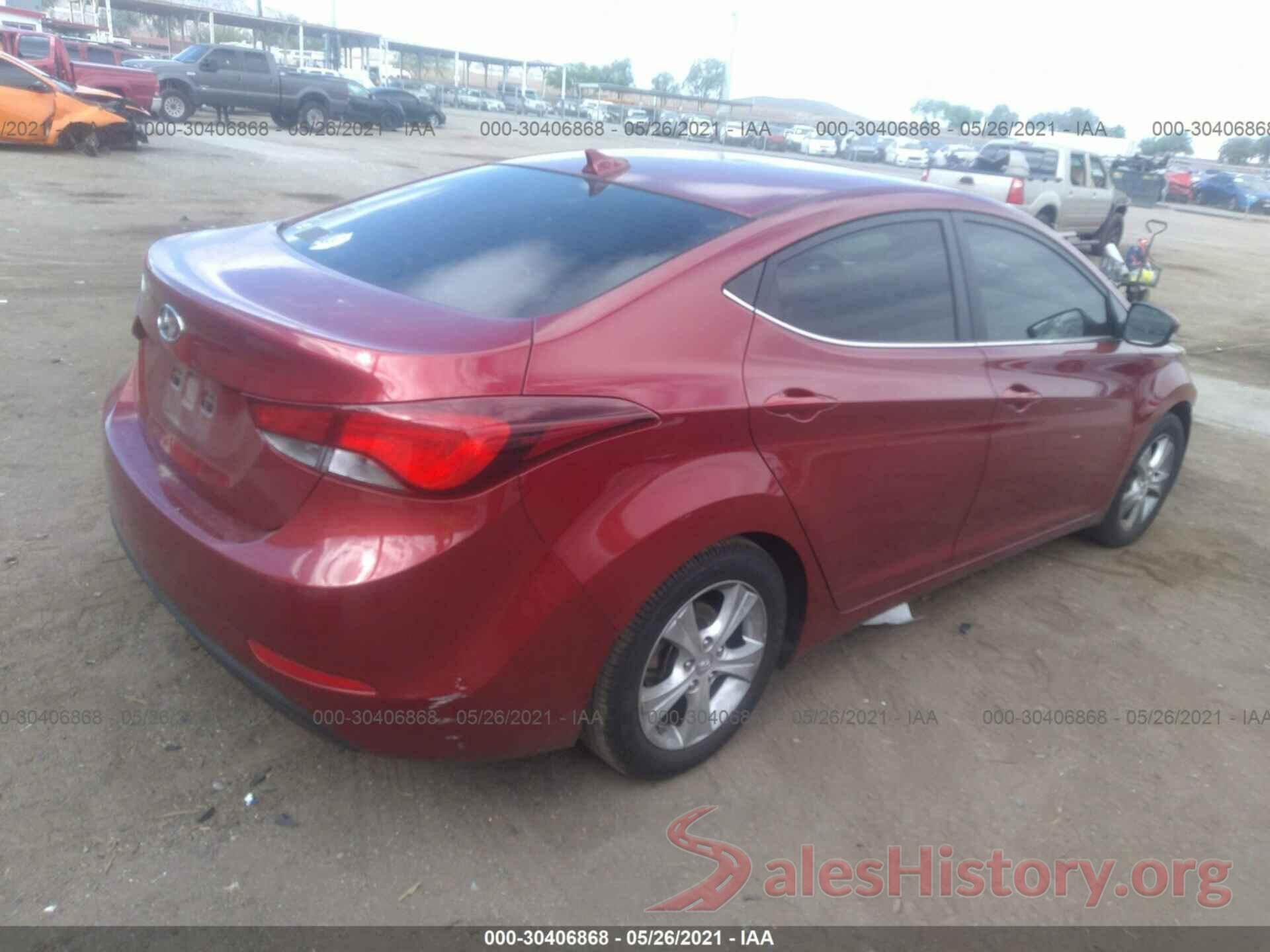 5NPDH4AE4GH763986 2016 HYUNDAI ELANTRA