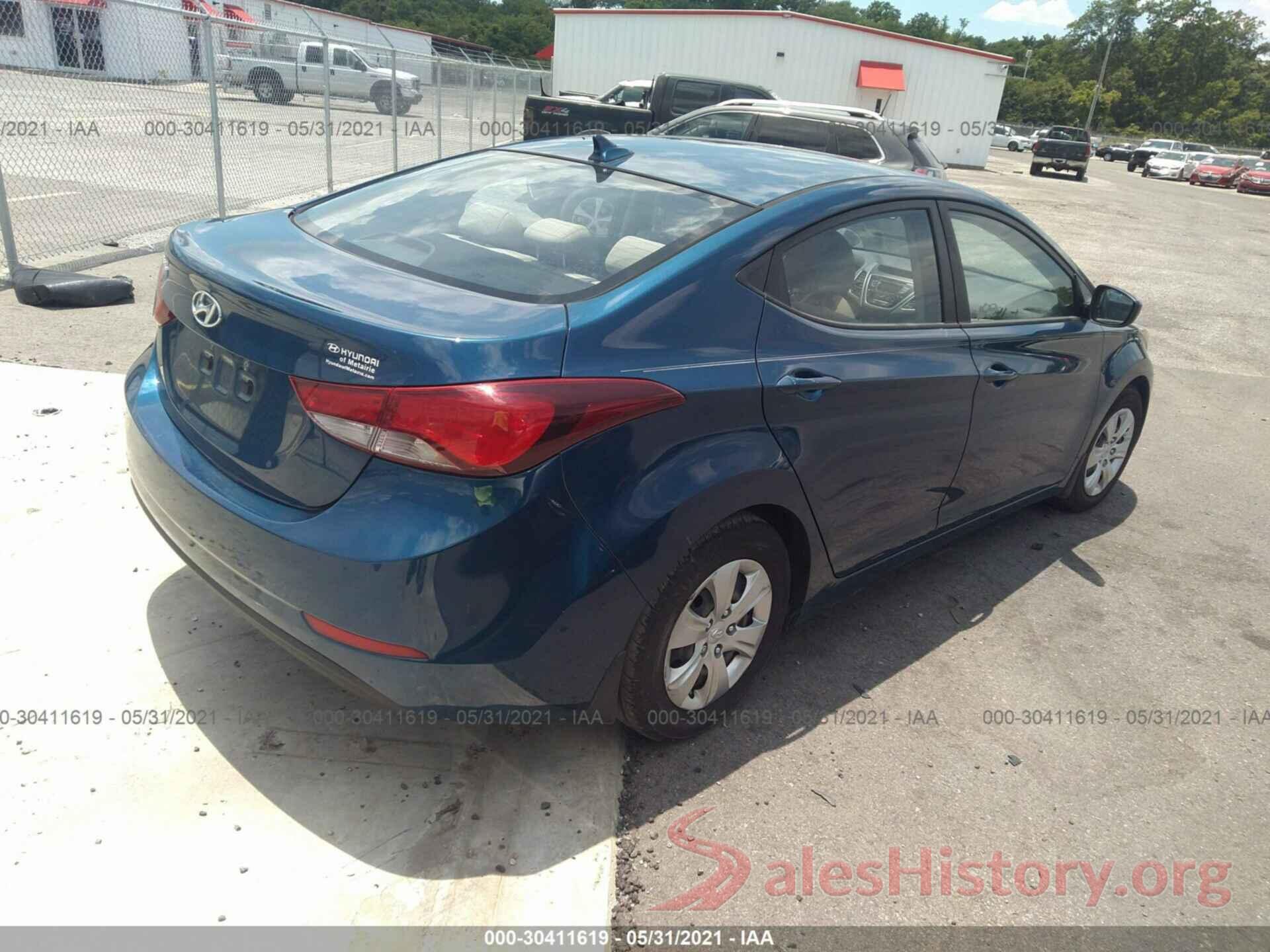 KMHDH4AEXGU511922 2016 HYUNDAI ELANTRA