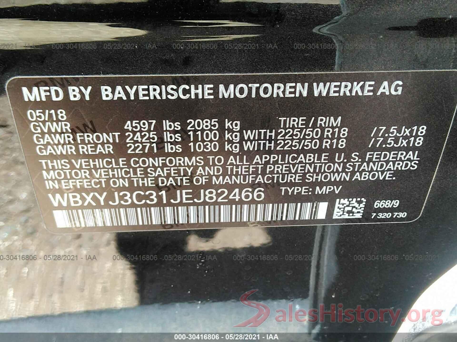 WBXYJ3C31JEJ82466 2018 BMW X2