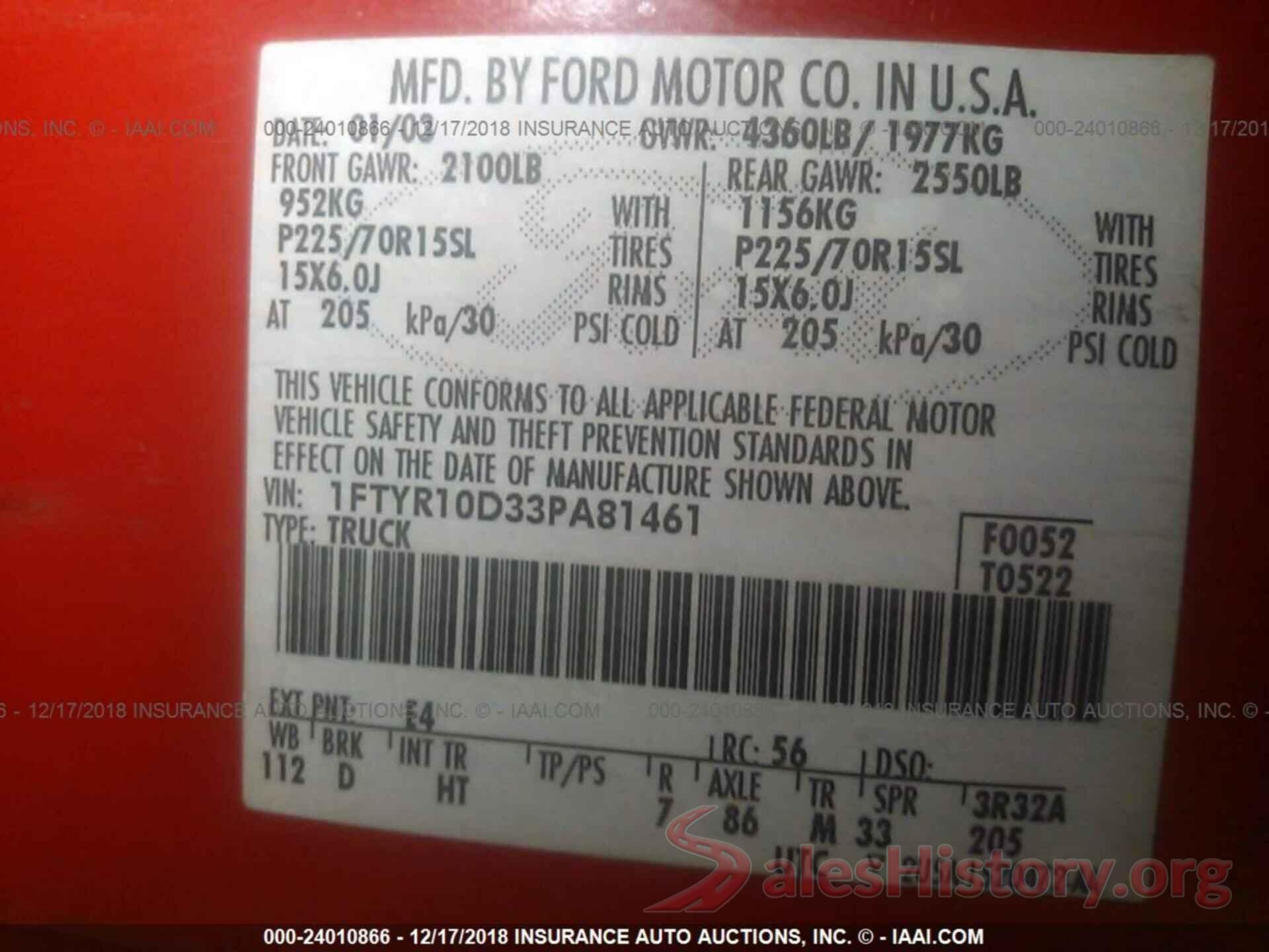 WDDUG8GB2KA428917 2003 FORD RANGER