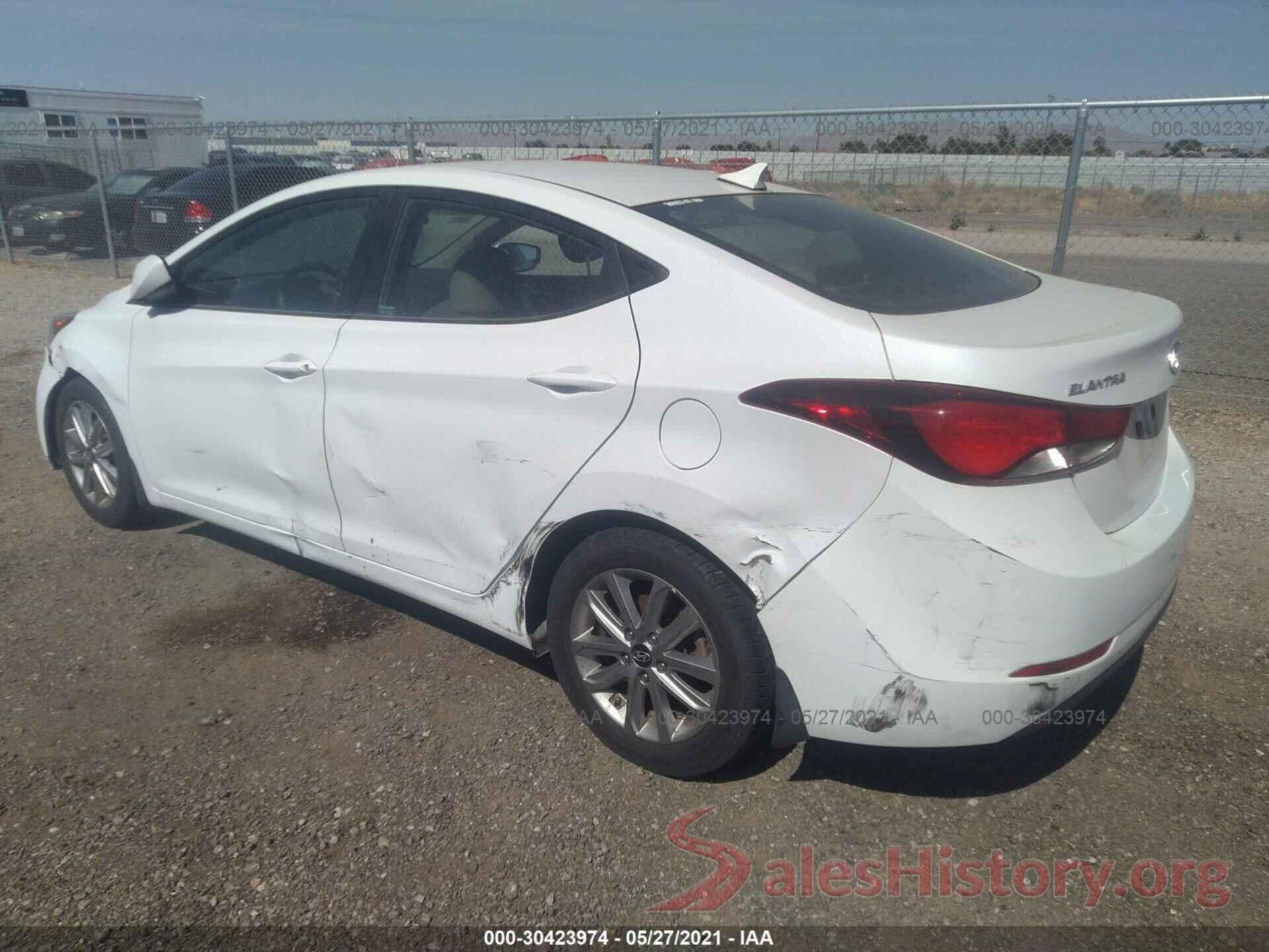 5NPDH4AE1GH658046 2016 HYUNDAI ELANTRA