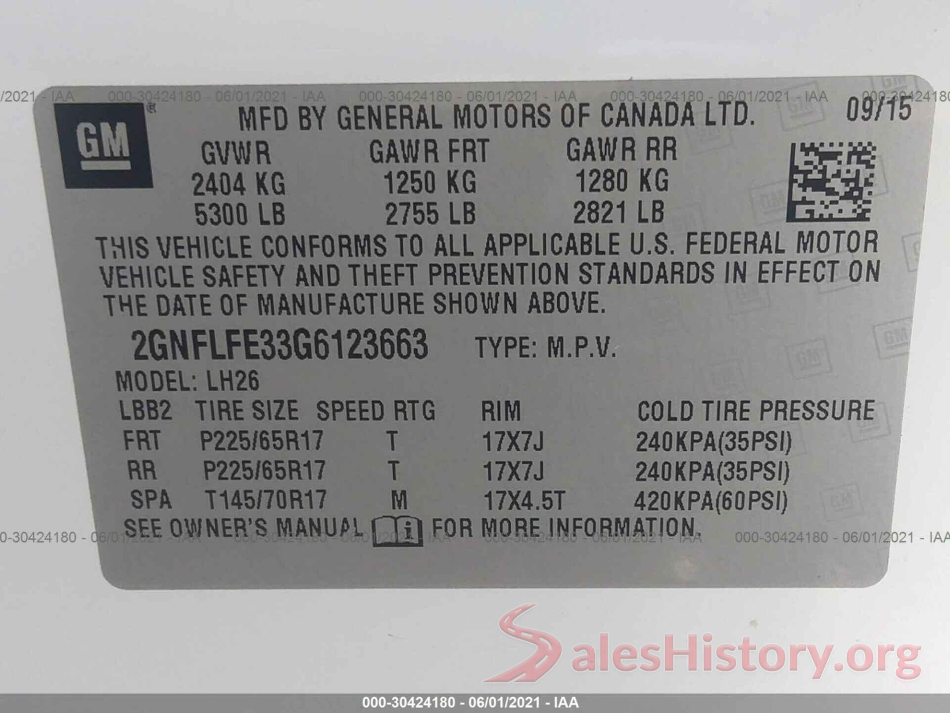 2GNFLFE33G6123663 2016 CHEVROLET EQUINOX