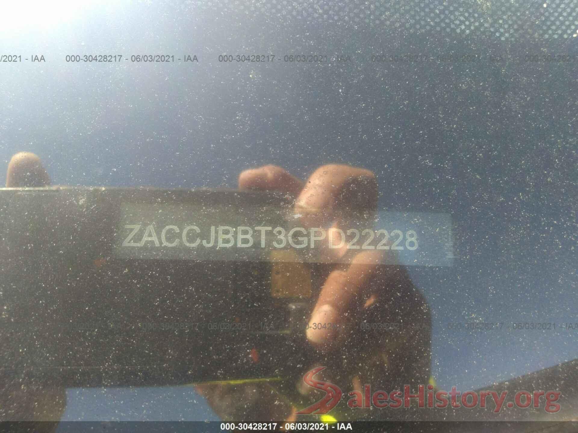 ZACCJBBT3GPD22228 2016 JEEP RENEGADE