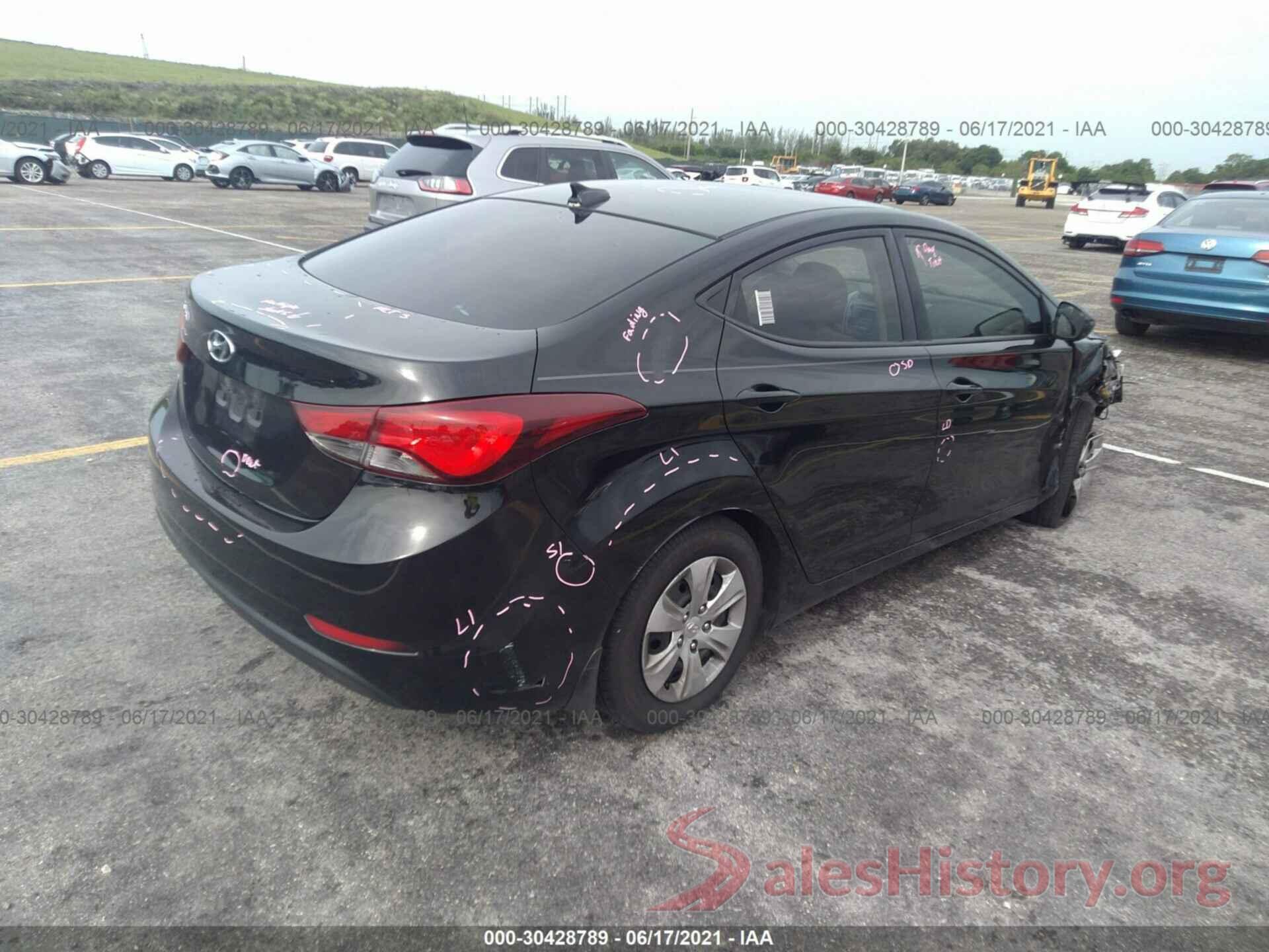 5NPDH4AEXGH785457 2016 HYUNDAI ELANTRA