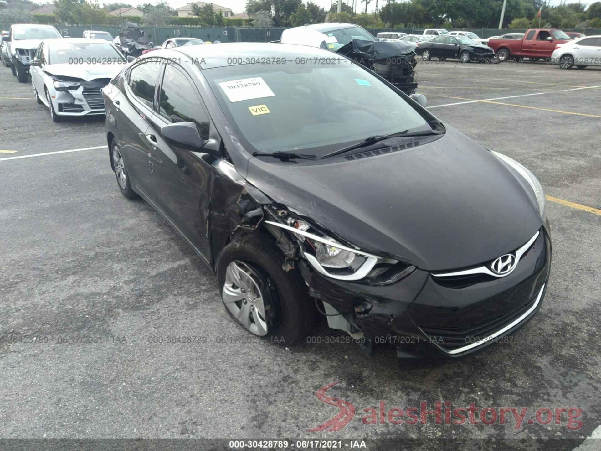 5NPDH4AEXGH785457 2016 HYUNDAI ELANTRA