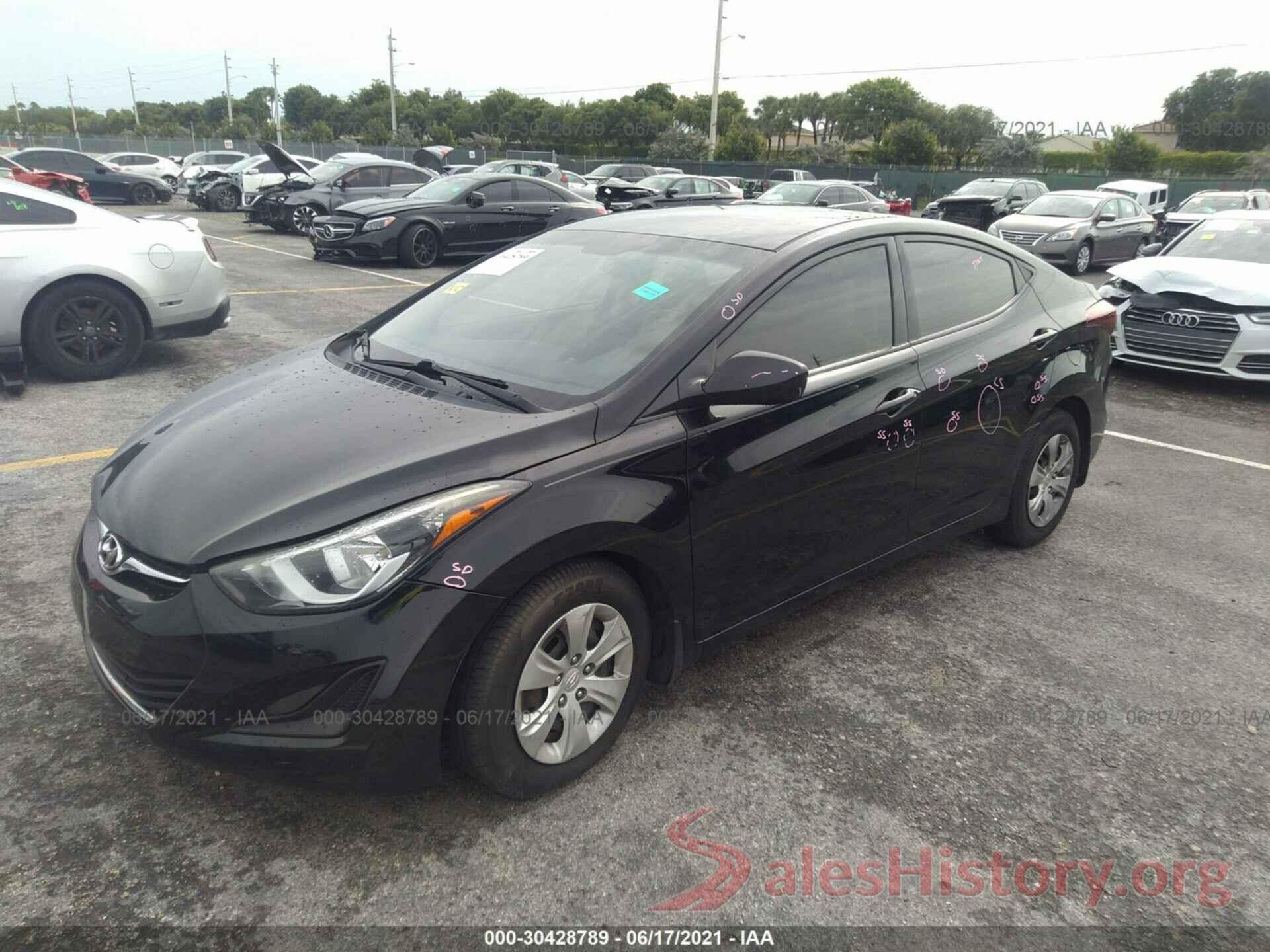 5NPDH4AEXGH785457 2016 HYUNDAI ELANTRA