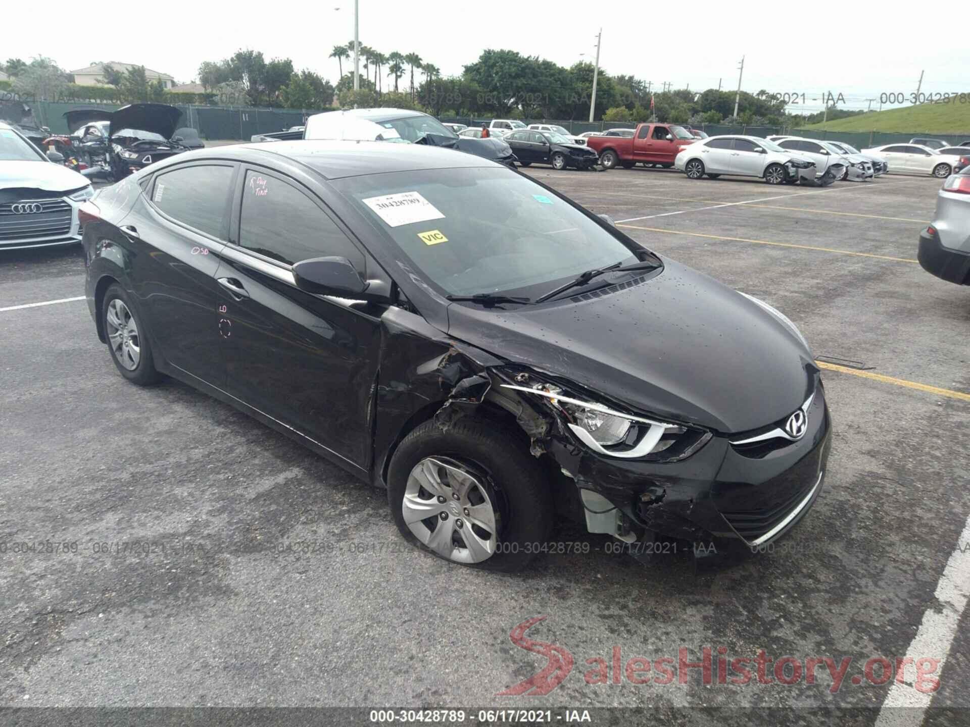 5NPDH4AEXGH785457 2016 HYUNDAI ELANTRA