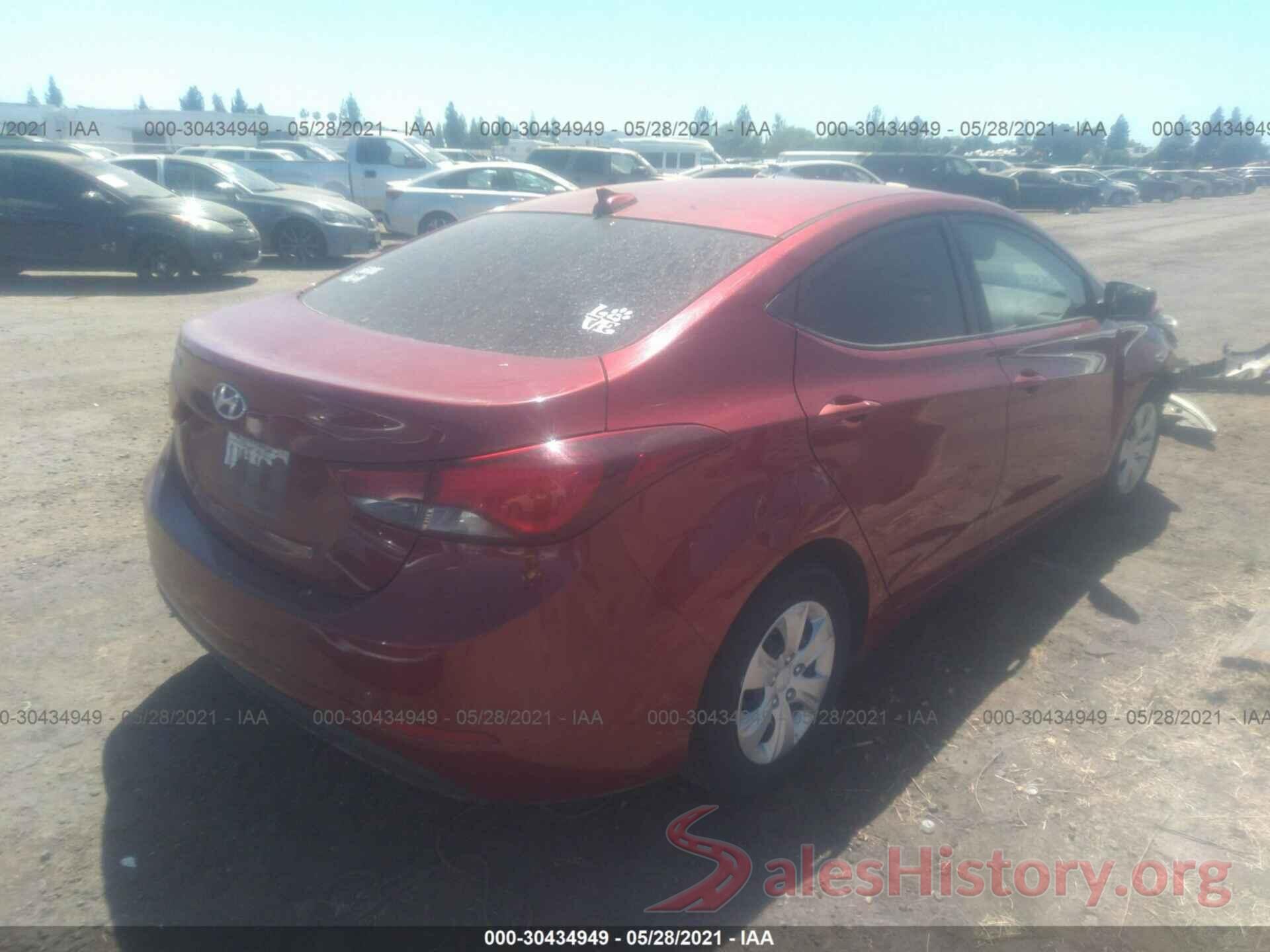 5NPDH4AE3GH701902 2016 HYUNDAI ELANTRA