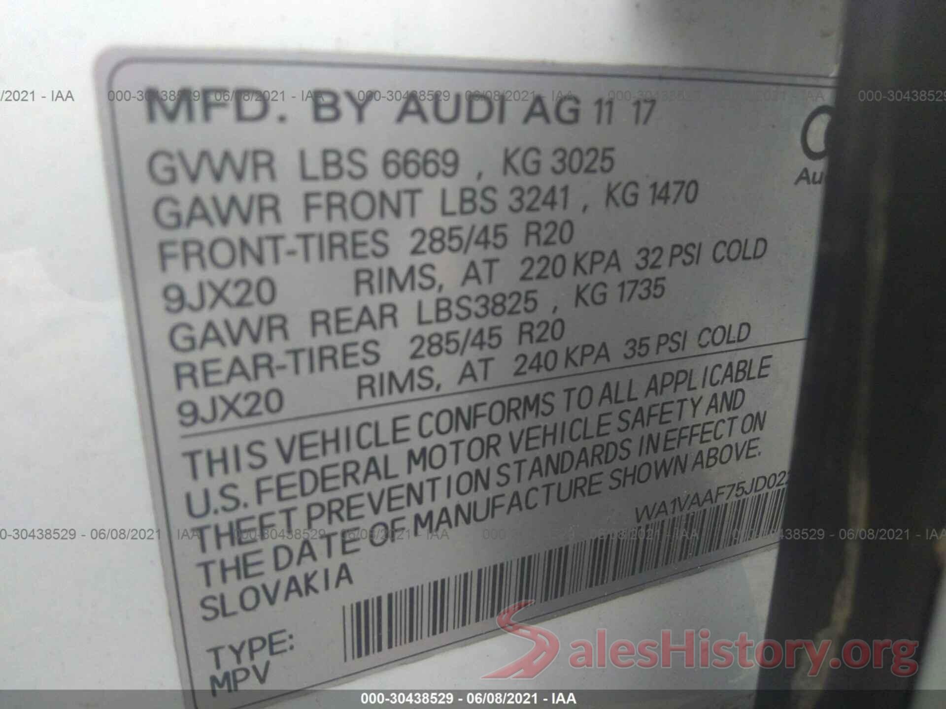 WA1VAAF75JD022125 2018 AUDI Q7