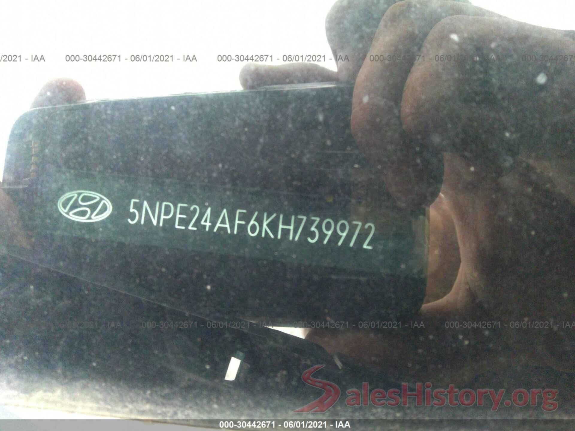 5NPE24AF6KH739972 2019 HYUNDAI SONATA