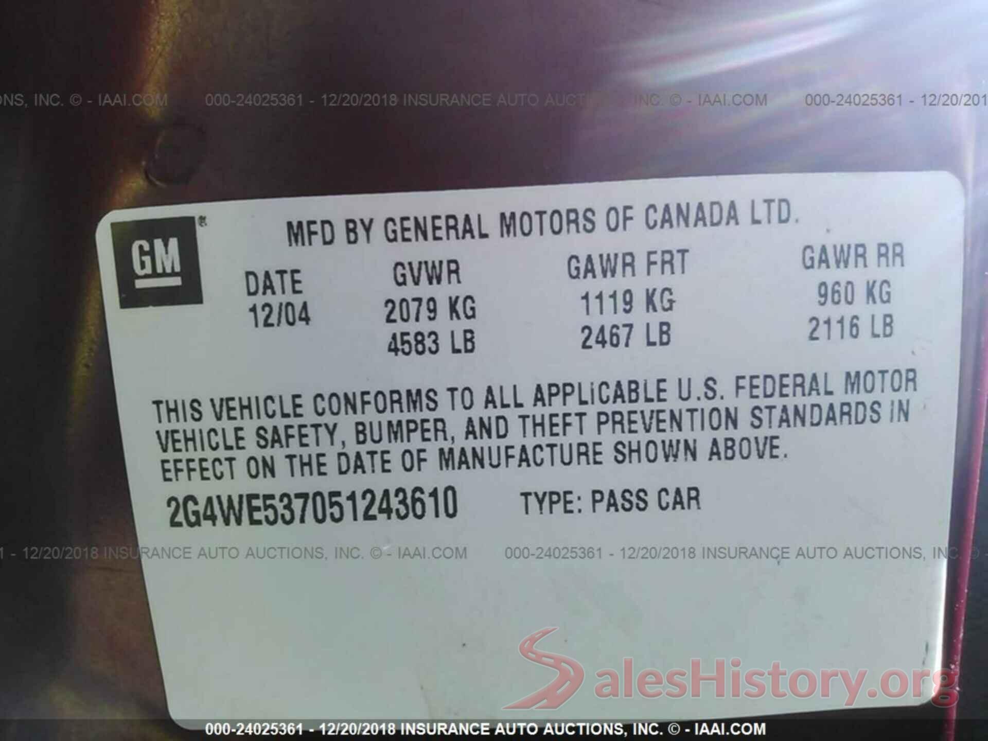 1FMCU0GD5HUA26393 2005 BUICK LACROSSE