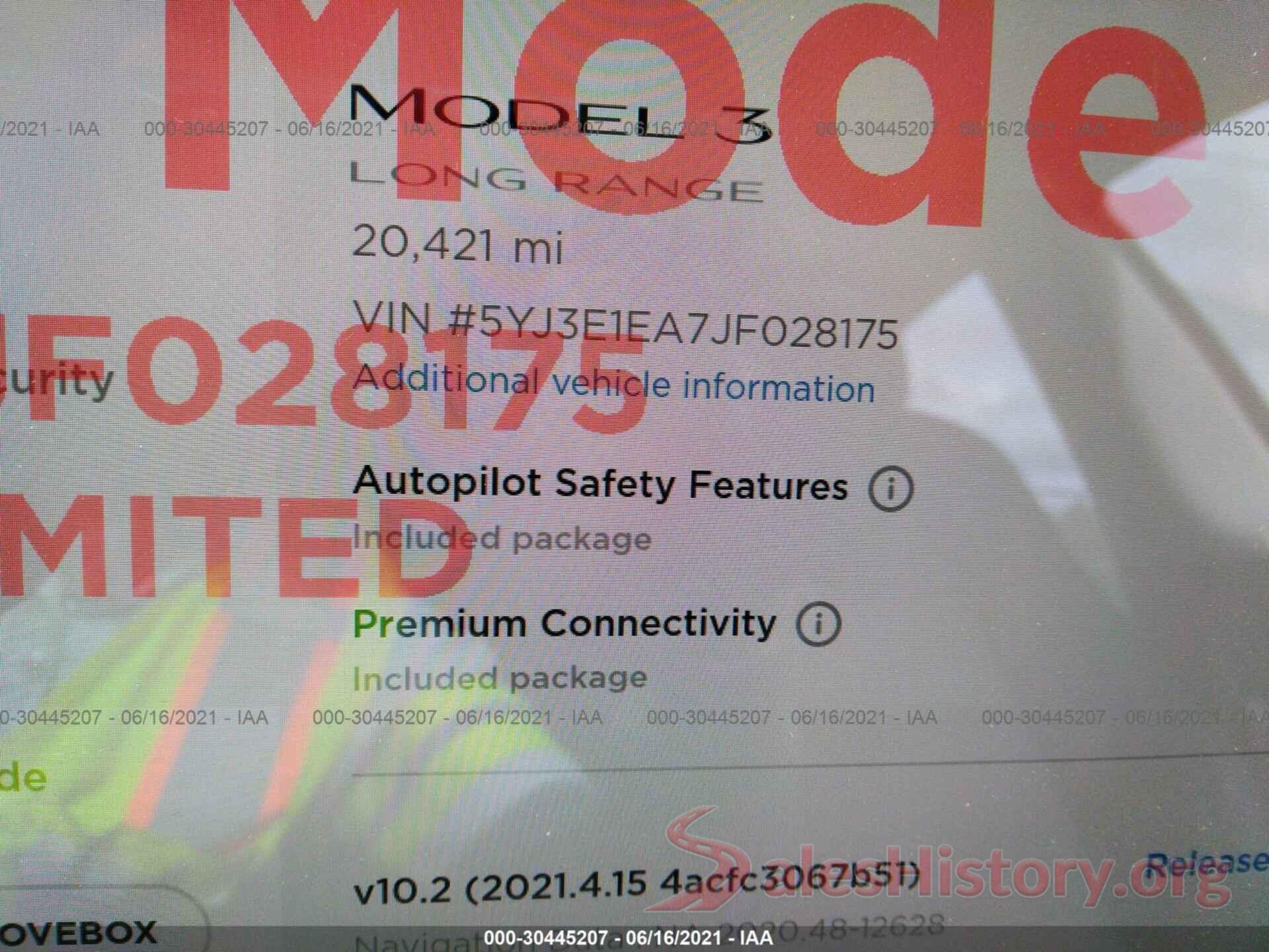 5YJ3E1EA7JF028175 2018 TESLA MODEL 3