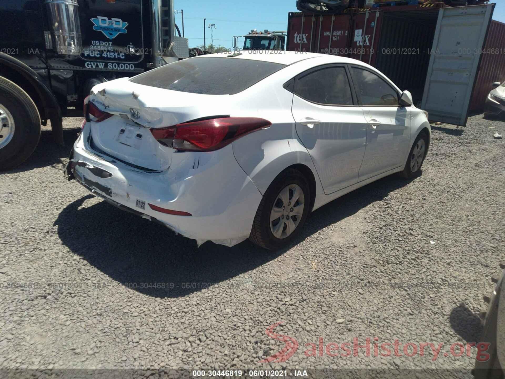 5NPDH4AE6GH692077 2016 HYUNDAI ELANTRA