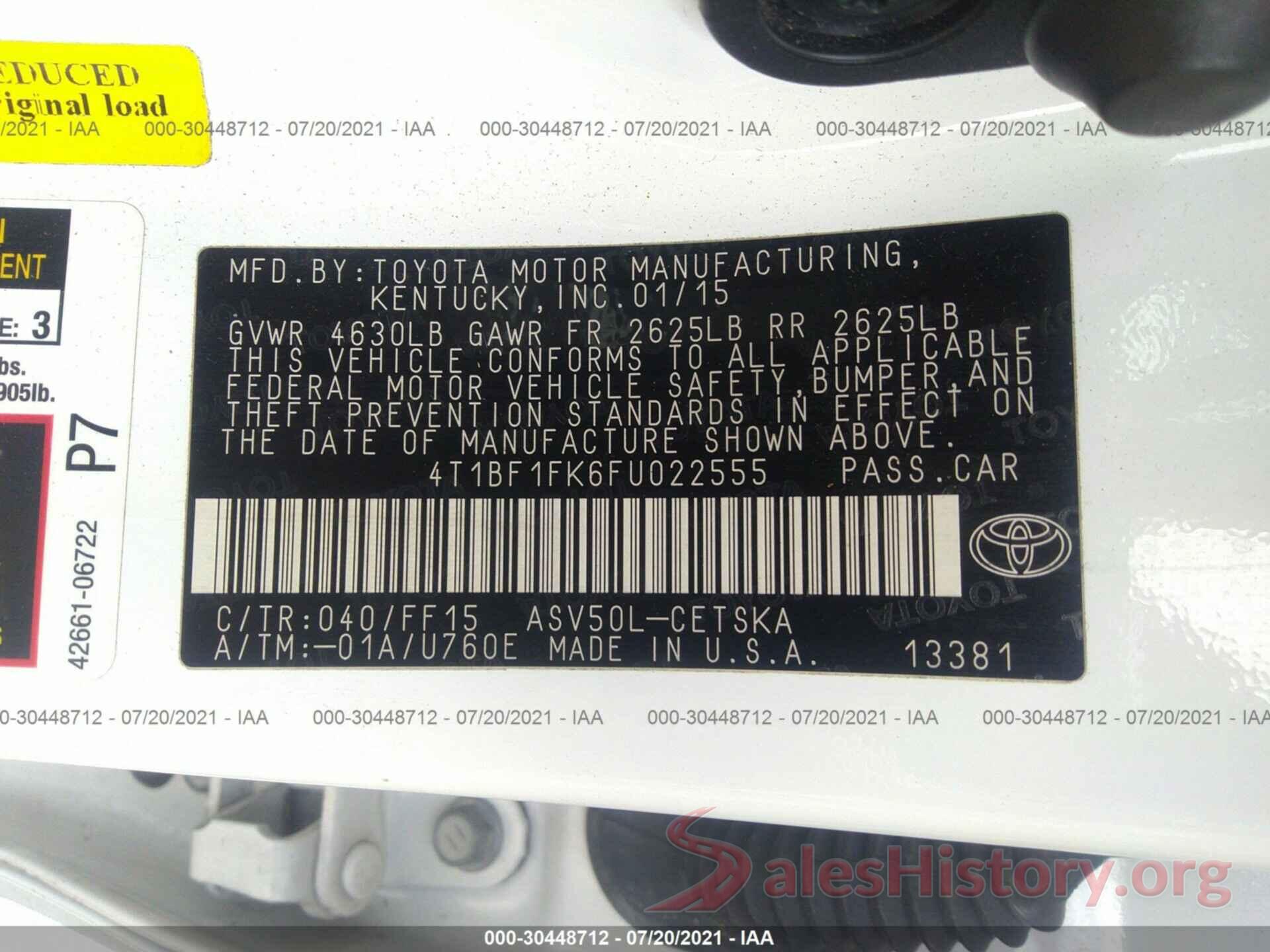 4T1BF1FK6FU022555 2015 TOYOTA CAMRY