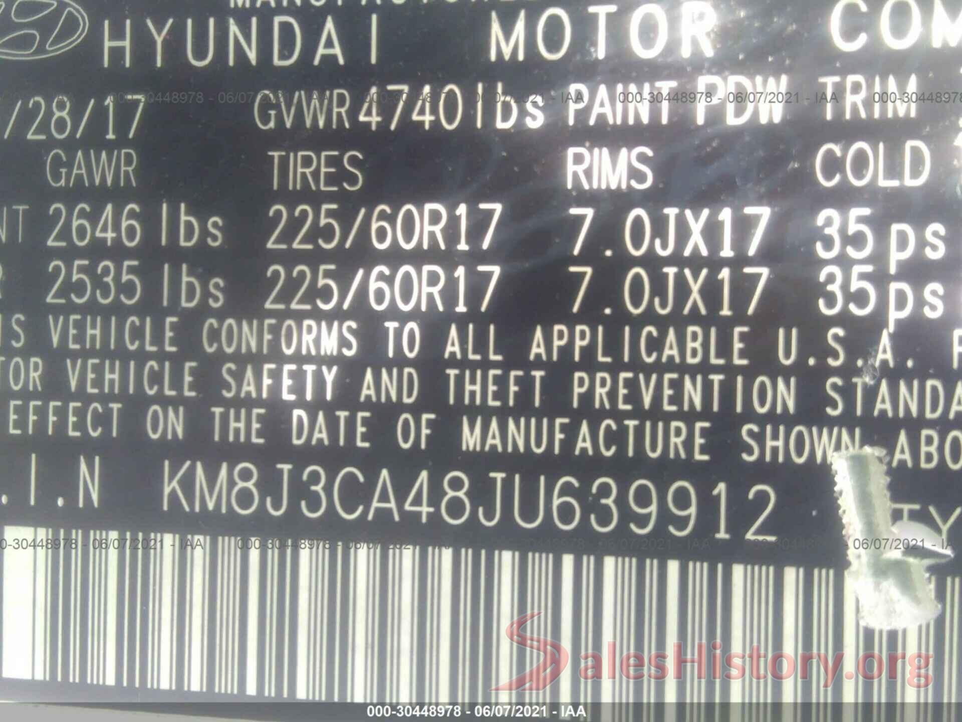 KM8J3CA48JU639912 2018 HYUNDAI TUCSON