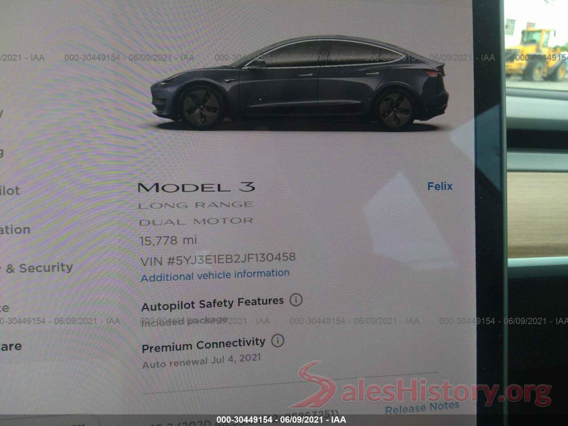 5YJ3E1EB2JF130458 2018 TESLA MODEL 3