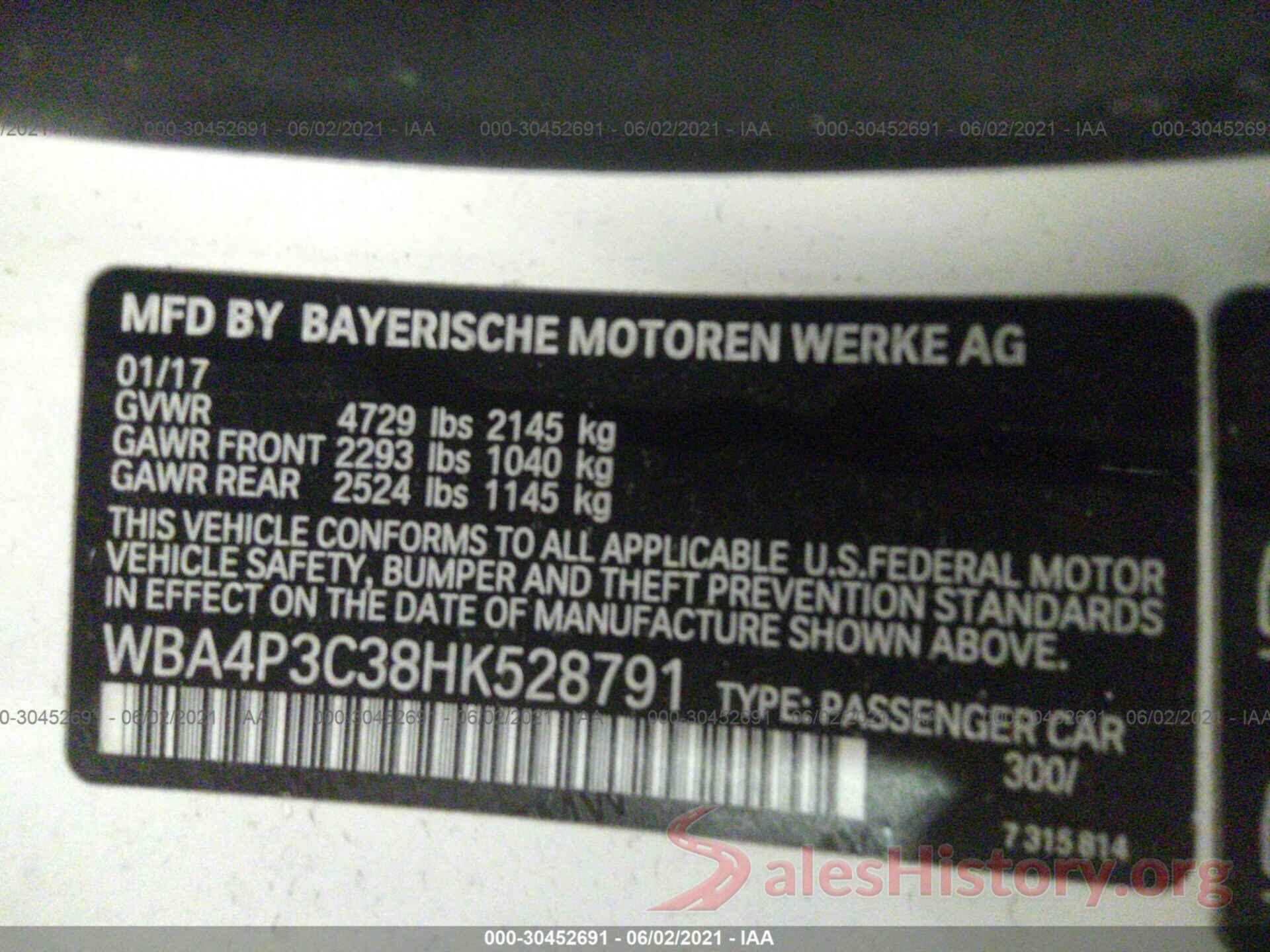 WBA4P3C38HK528791 2017 BMW 4 SERIES