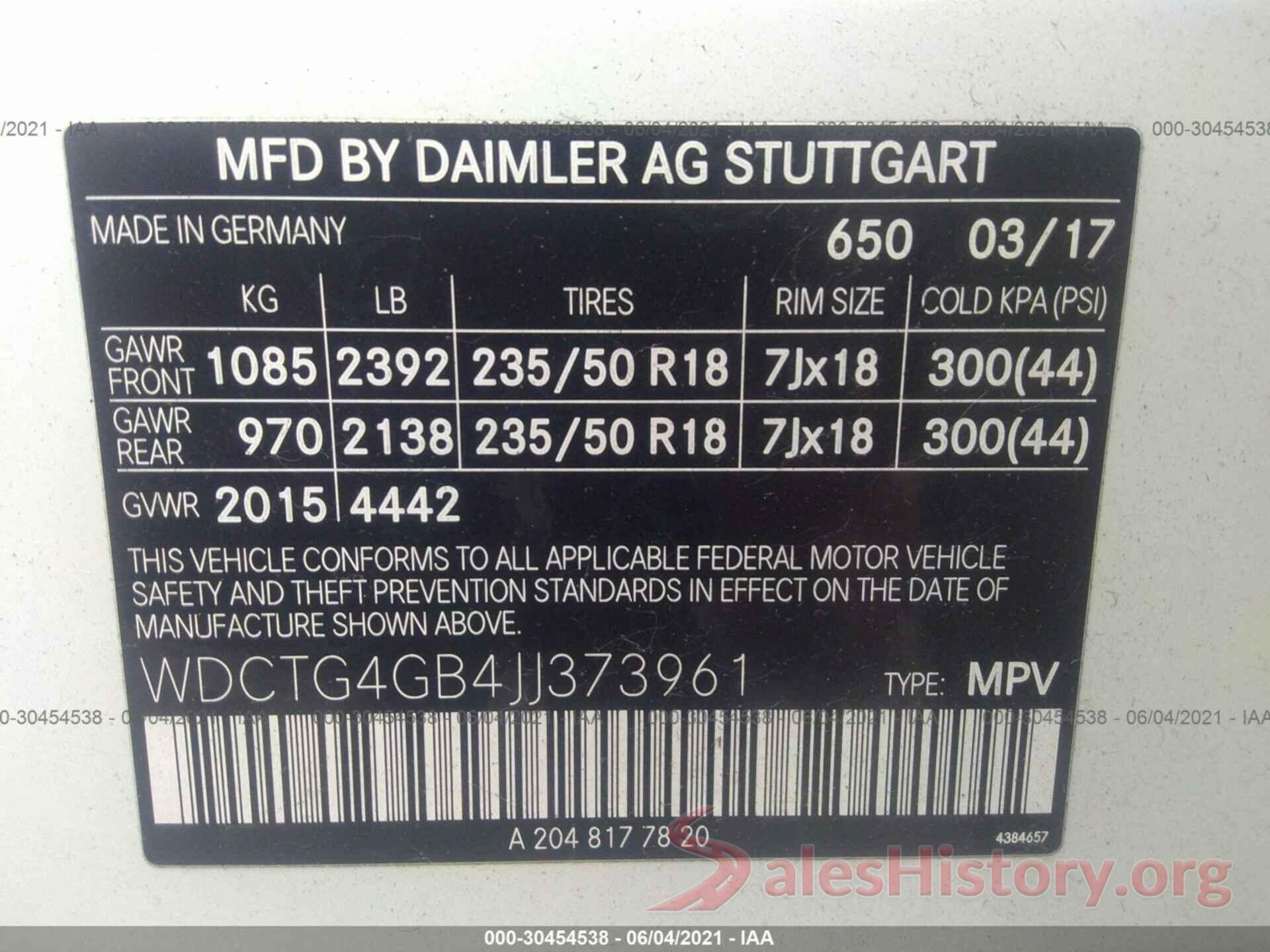 WDCTG4GB4JJ373961 2018 MERCEDES-BENZ GLA