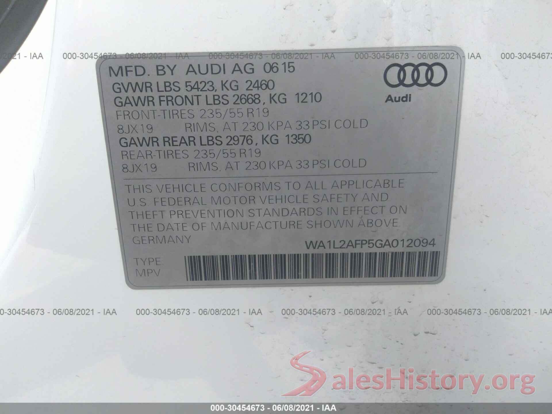 WA1L2AFP5GA012094 2016 AUDI Q5