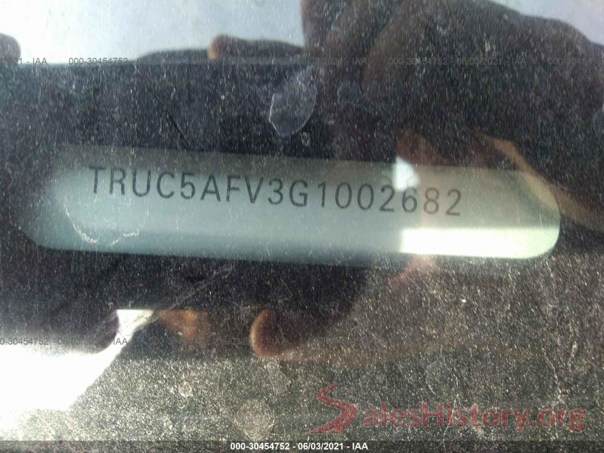 TRUC5AFV3G1002682 2016 AUDI TT