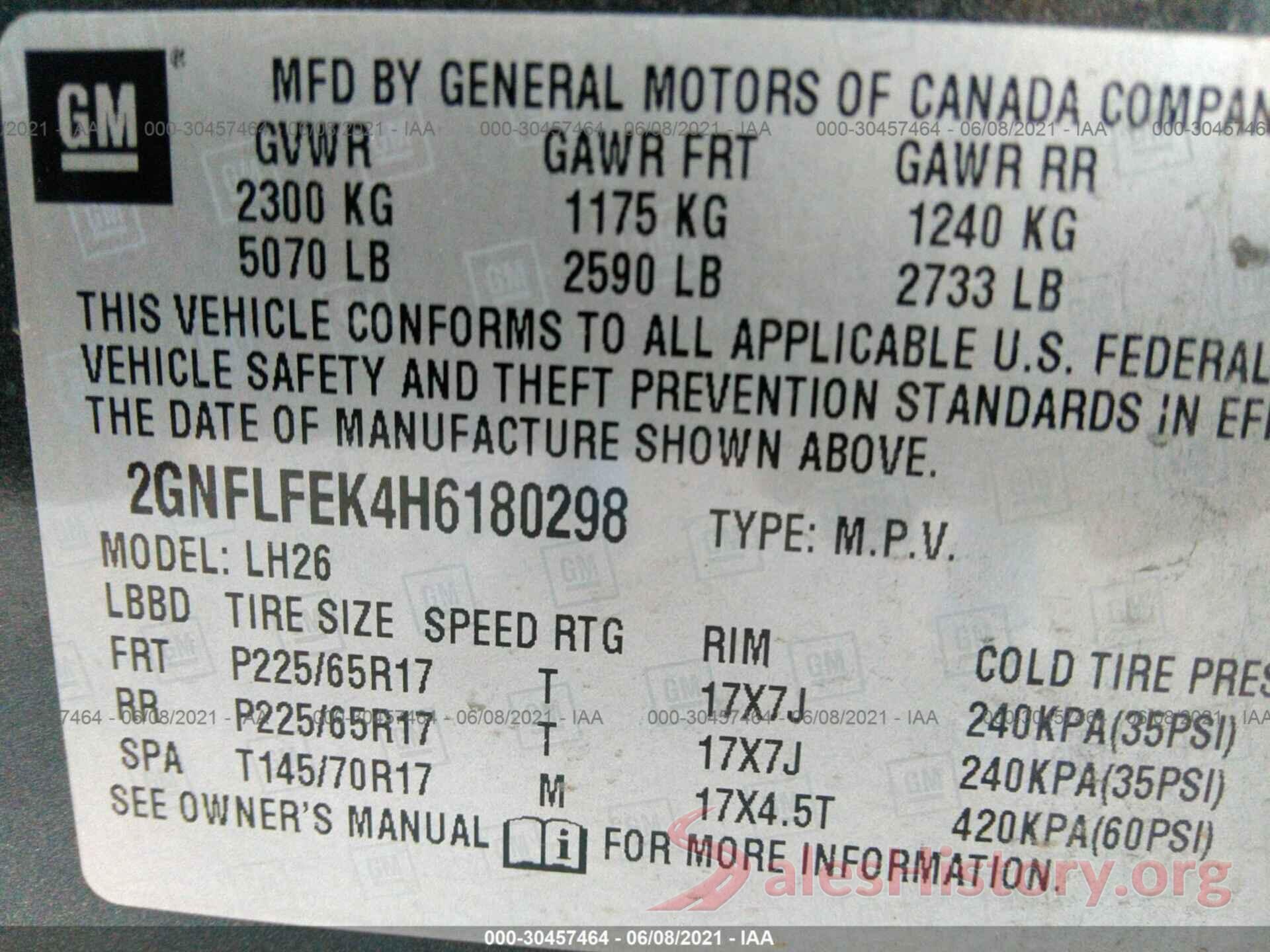 2GNFLFEK4H6180298 2017 CHEVROLET EQUINOX