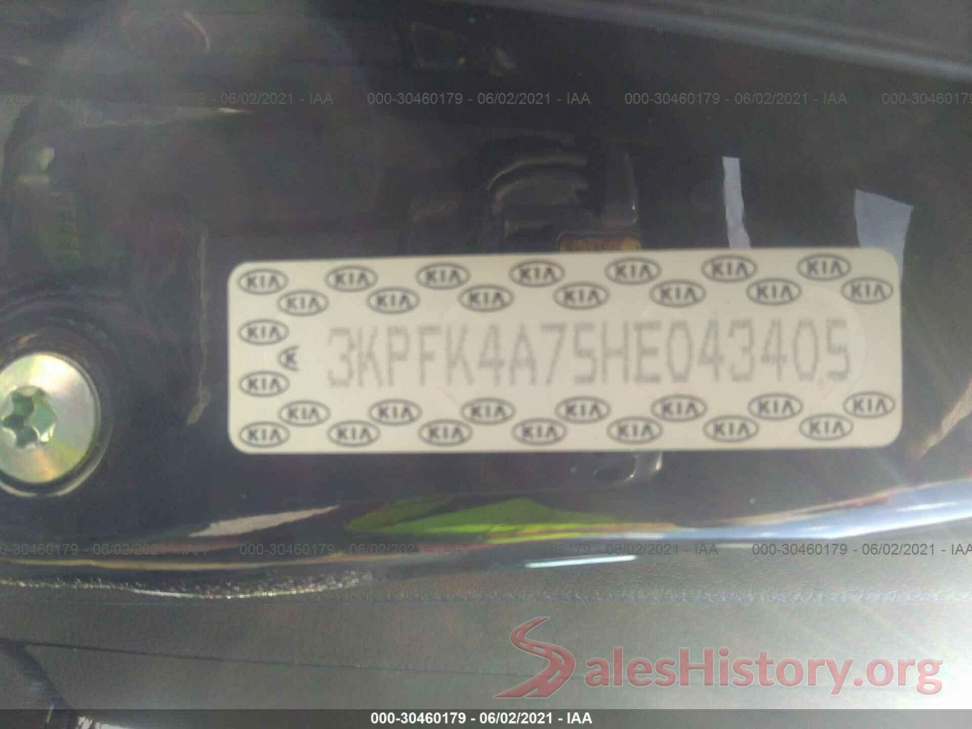 3KPFK4A75HE043405 2017 KIA FORTE