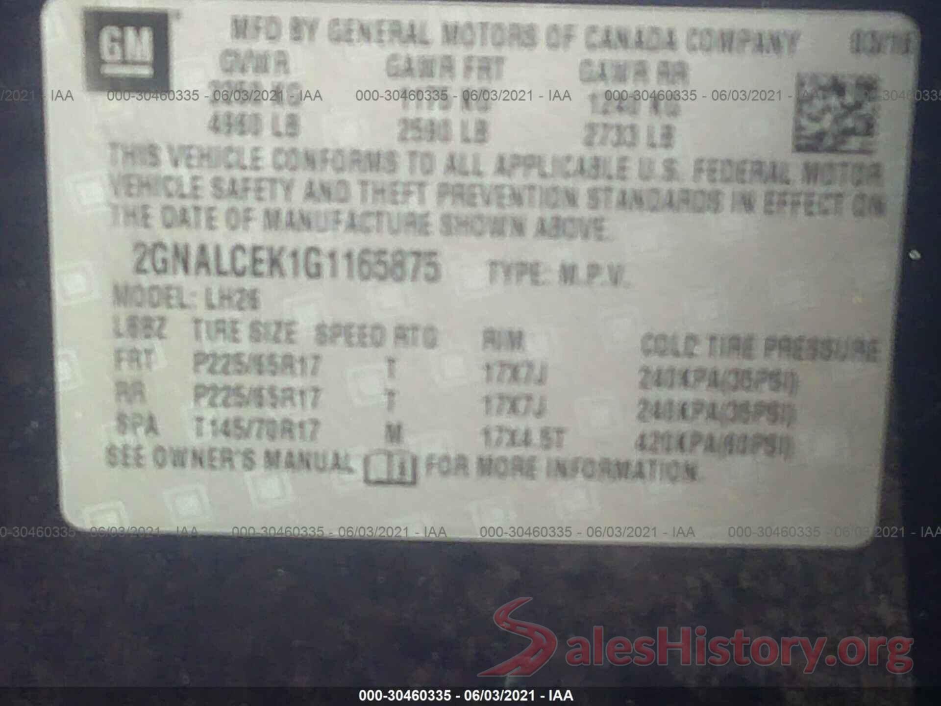 2GNALCEK1G1165875 2016 CHEVROLET EQUINOX