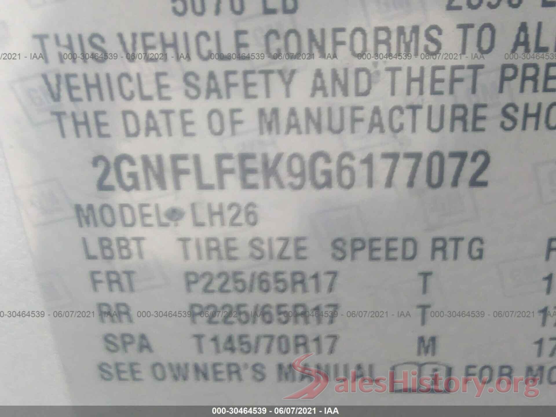 2GNFLFEK9G6177072 2016 CHEVROLET EQUINOX