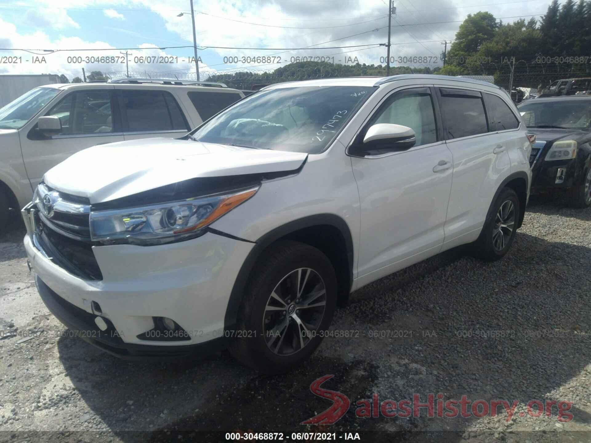 5TDJKRFH2GS297473 2016 TOYOTA HIGHLANDER